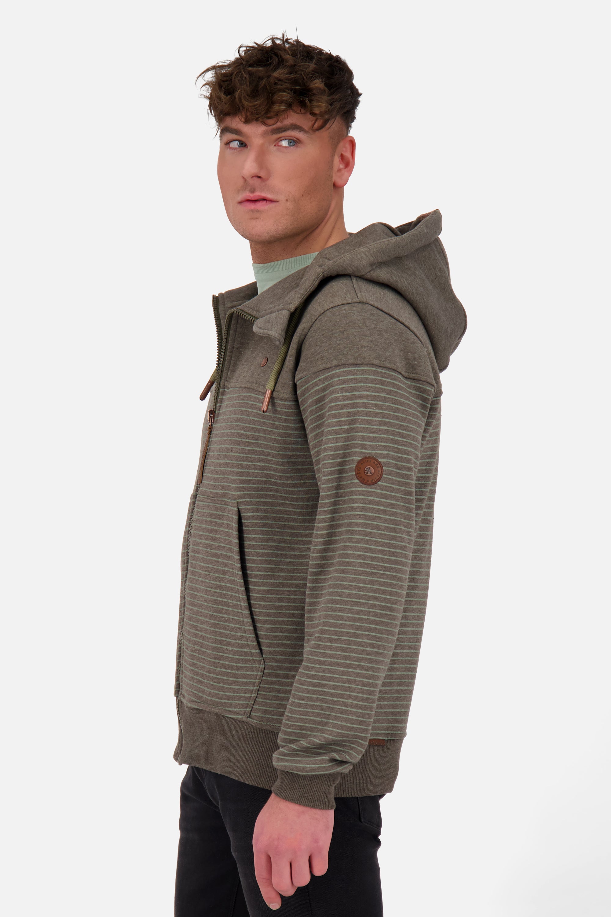 Sweatjacke Herren HurricaneAK Z mit Streifen Braun