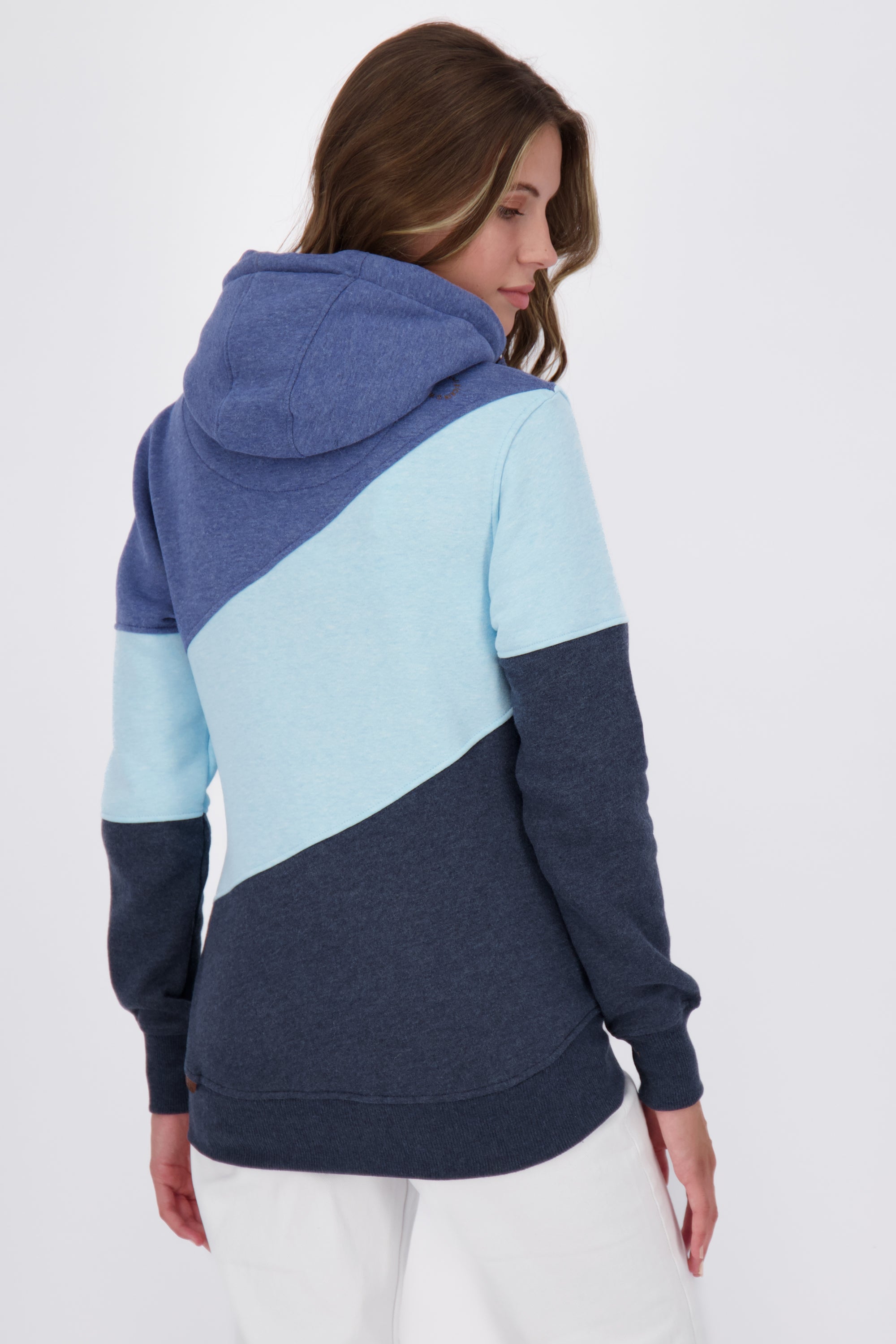 Dreifarbiges Kapuzensweatshirt StacyAK A Damen Dunkelblau