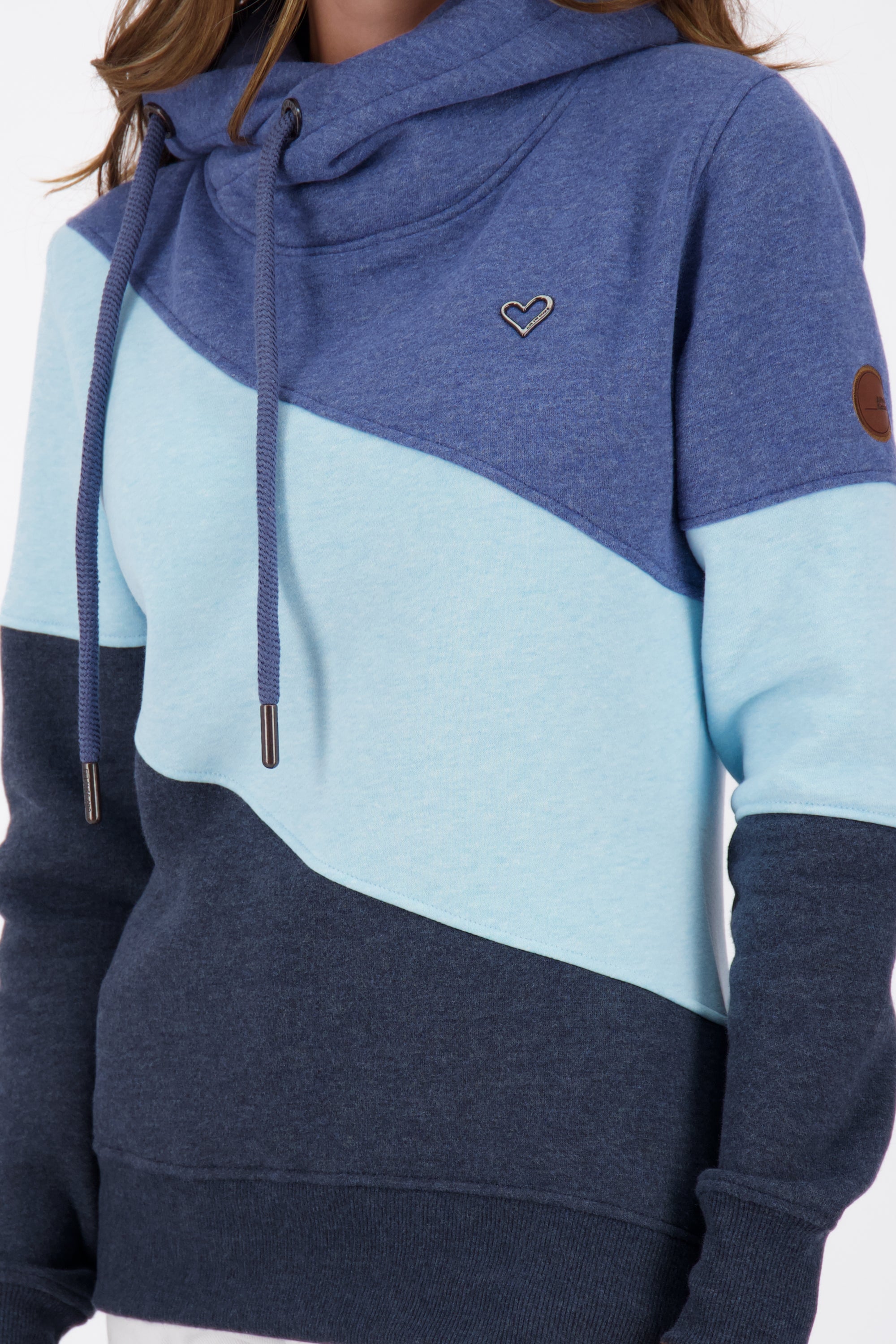 Dreifarbiges Kapuzensweatshirt StacyAK A Damen Dunkelblau