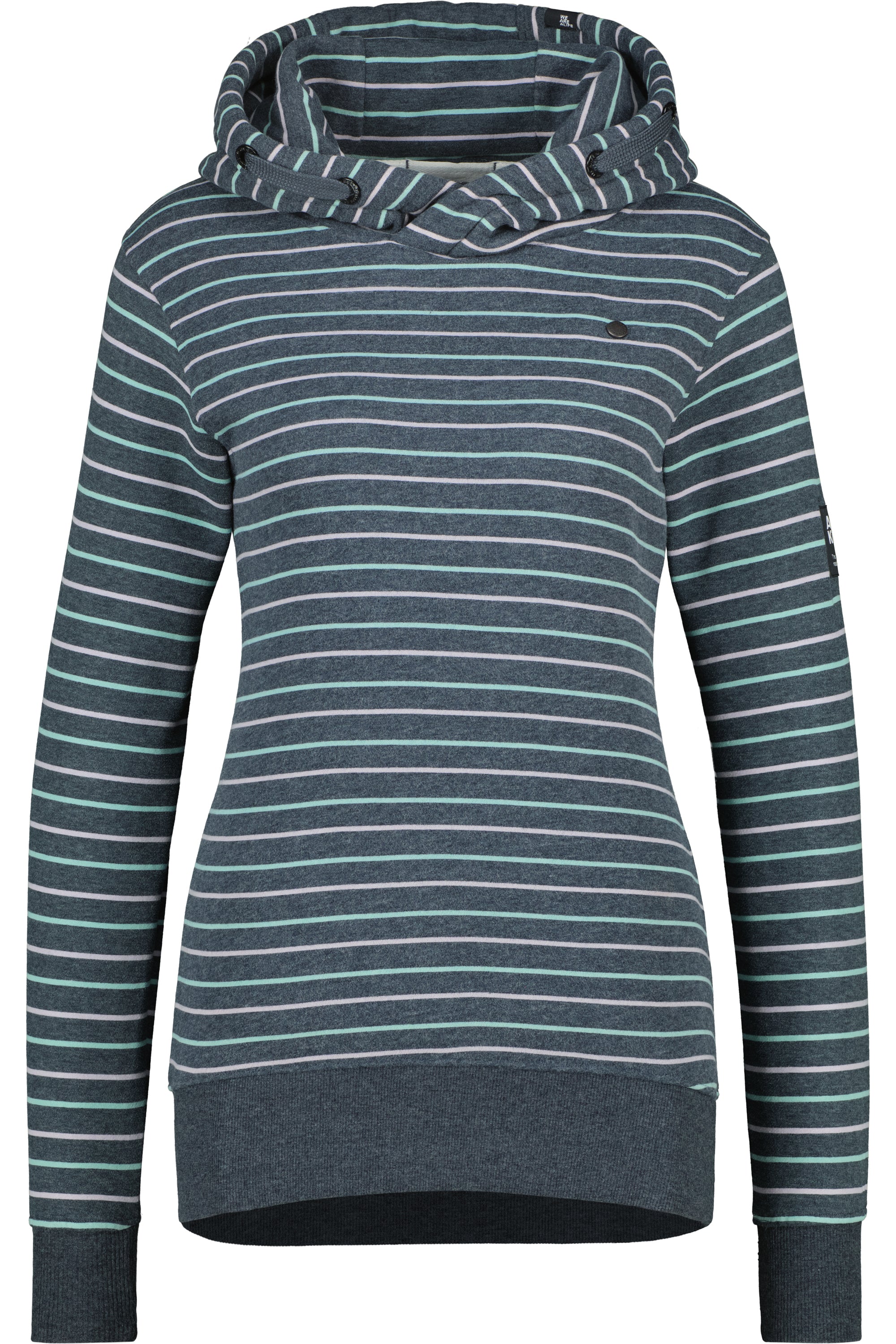 Kapuzenpullover Damen SarinaAK Z im Streifendesign Dunkelblau