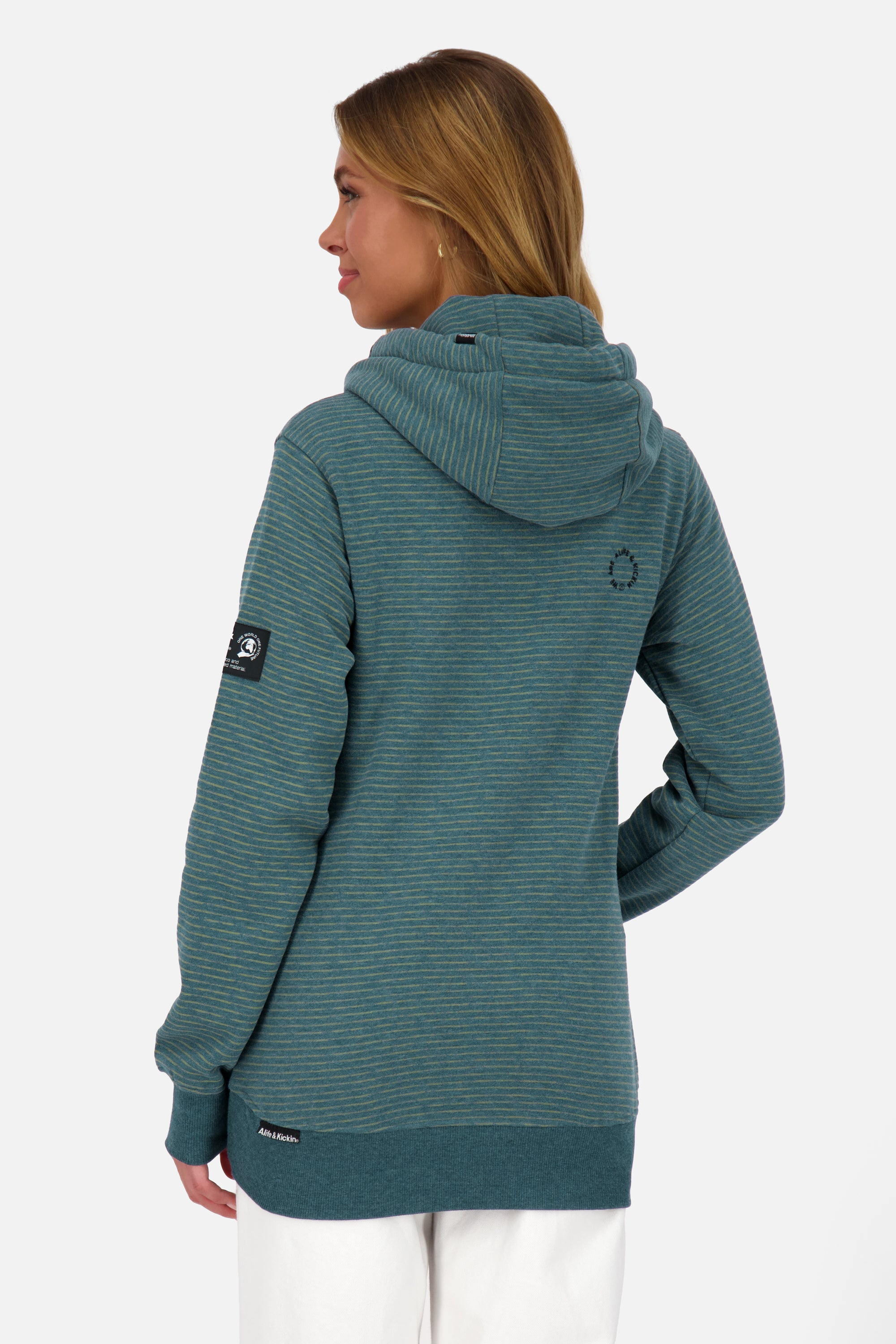 Kapuzenpullover Damen SarinaAK Z im Streifendesign Blau