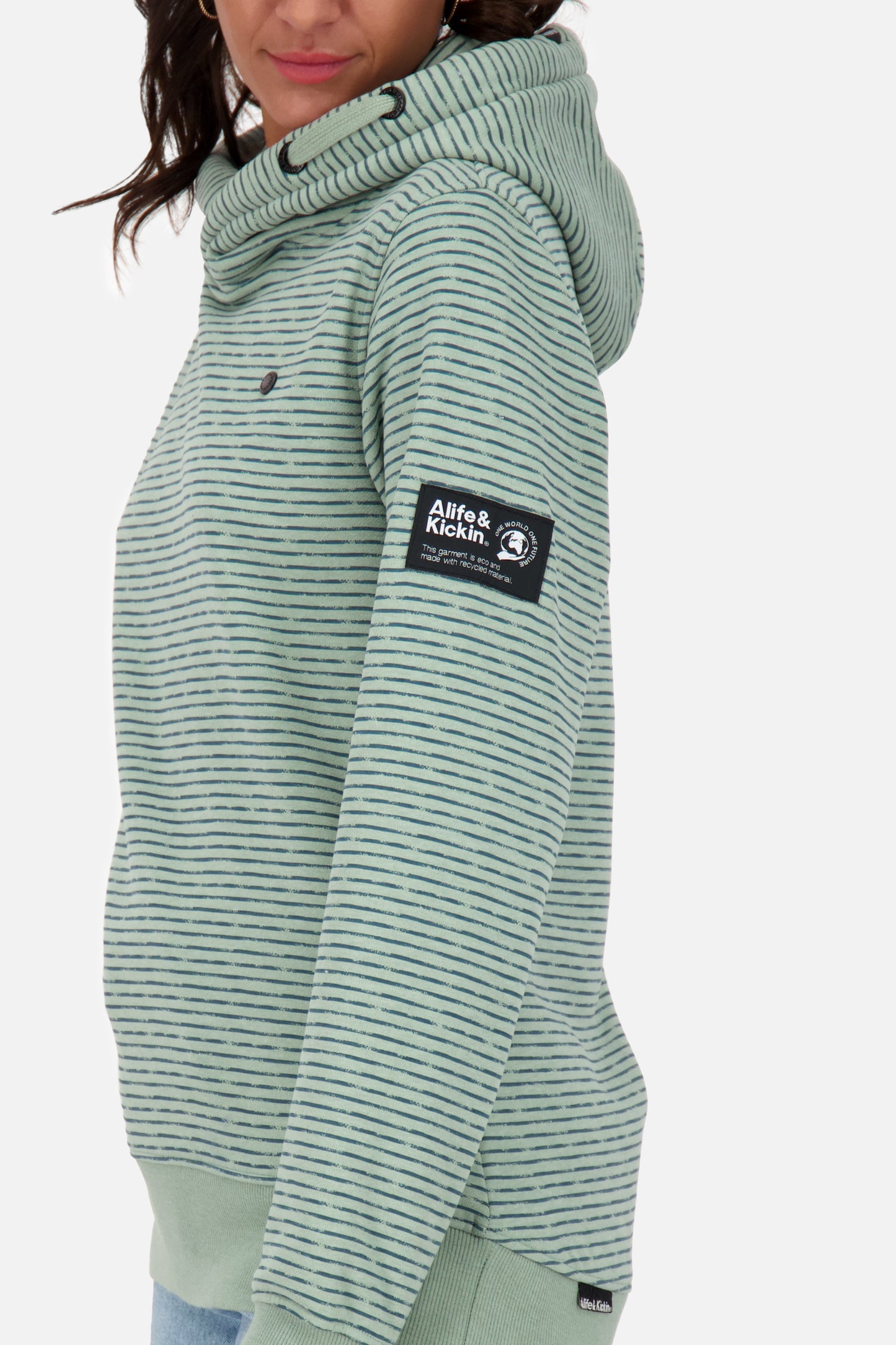 Kapuzenpullover Damen SarinaAK Z im Streifendesign alpine frost melange
