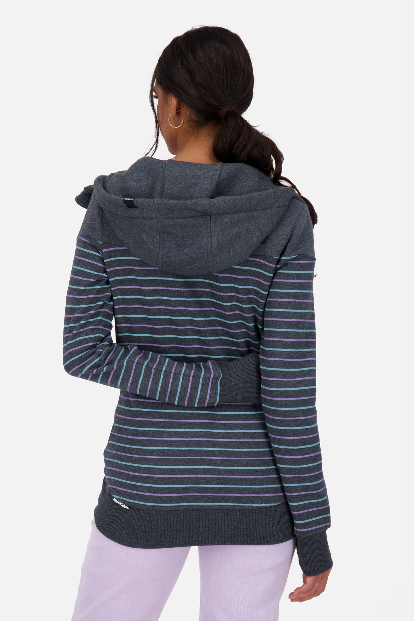 Sweatjacke Damen PalinaAK Z mit Streifendesign Dunkelblau