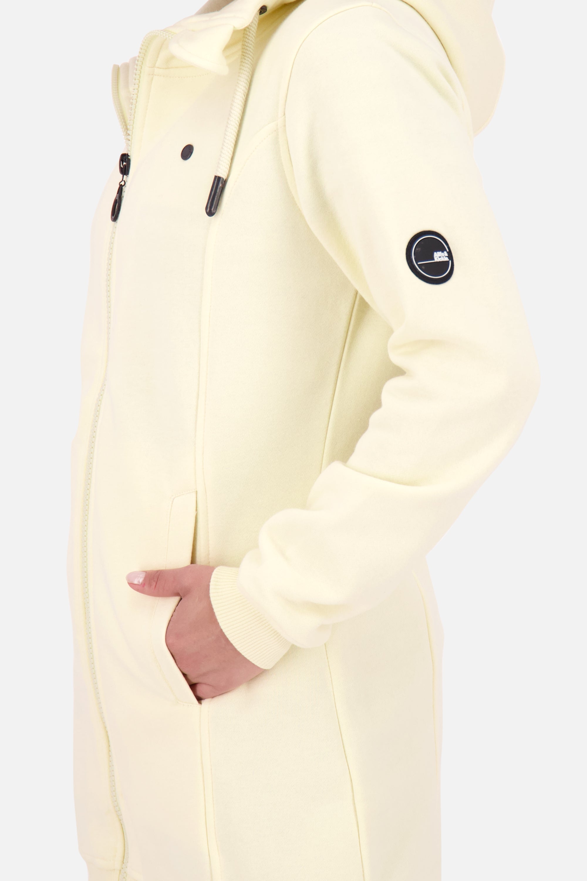 JasnaAK A lange Sweatjacke Damen mit Kapuze Gelb