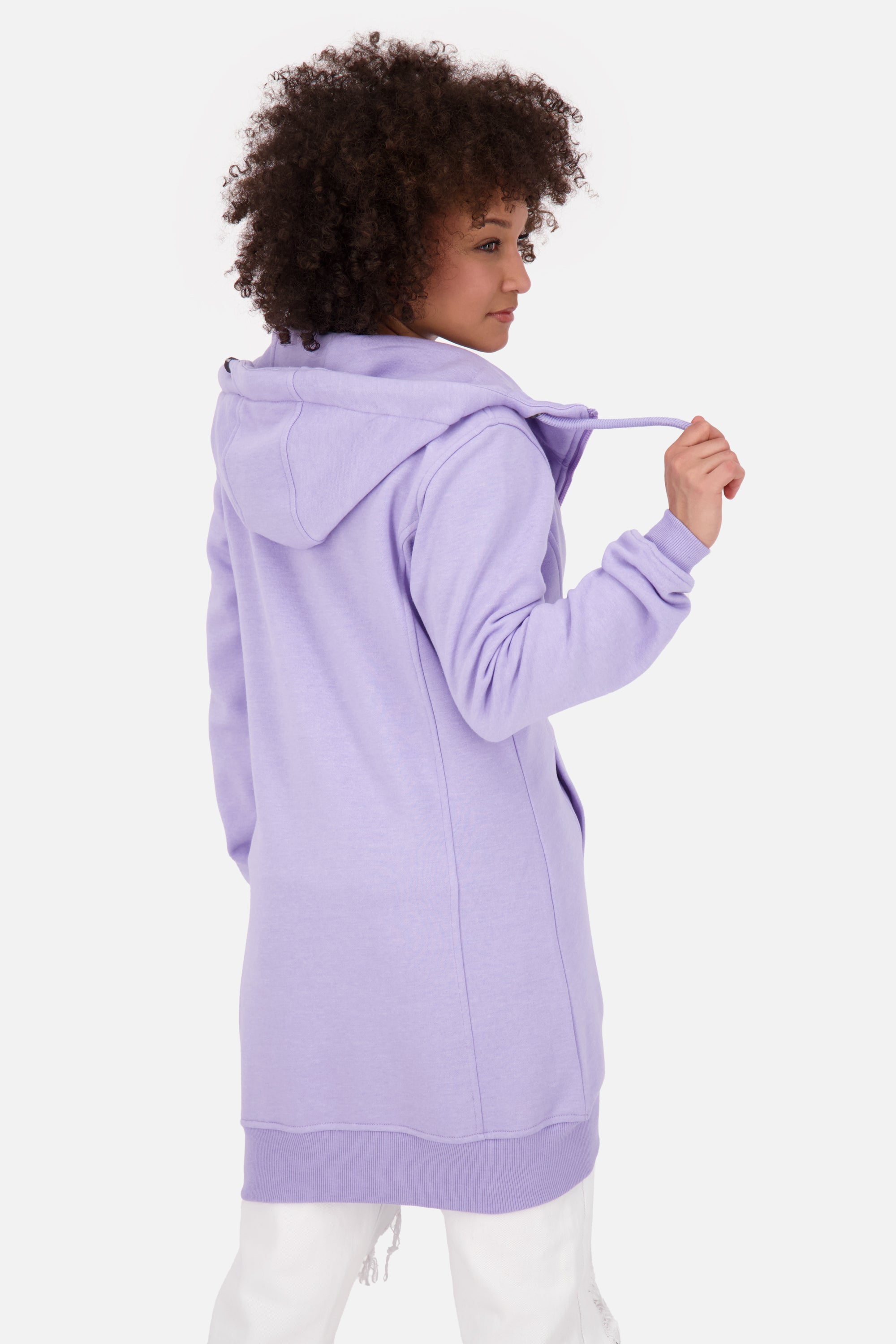 JasnaAK A lange Sweatjacke Damen mit Kapuze Violett
