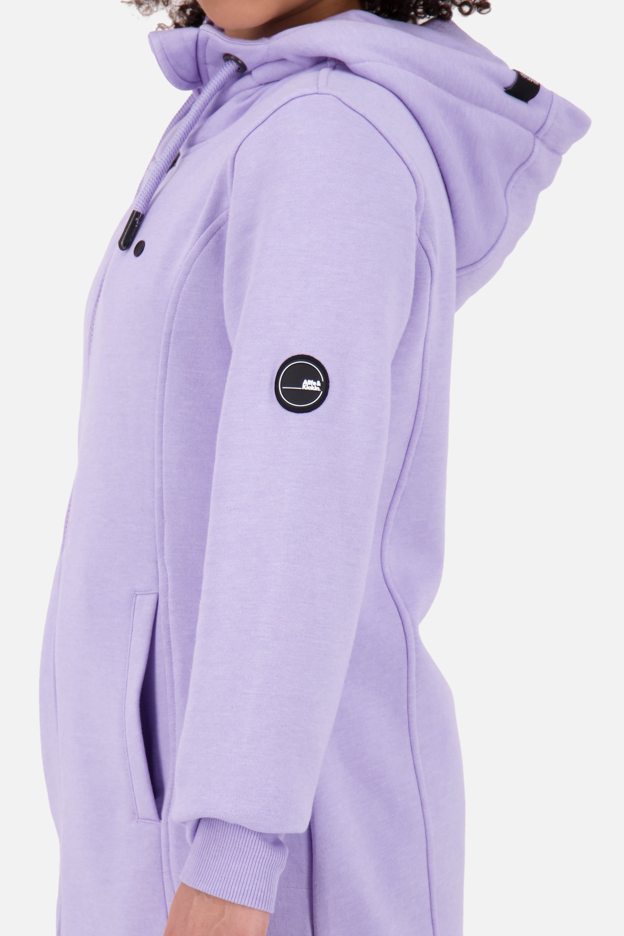 JasnaAK A lange Sweatjacke Damen mit Kapuze Violett