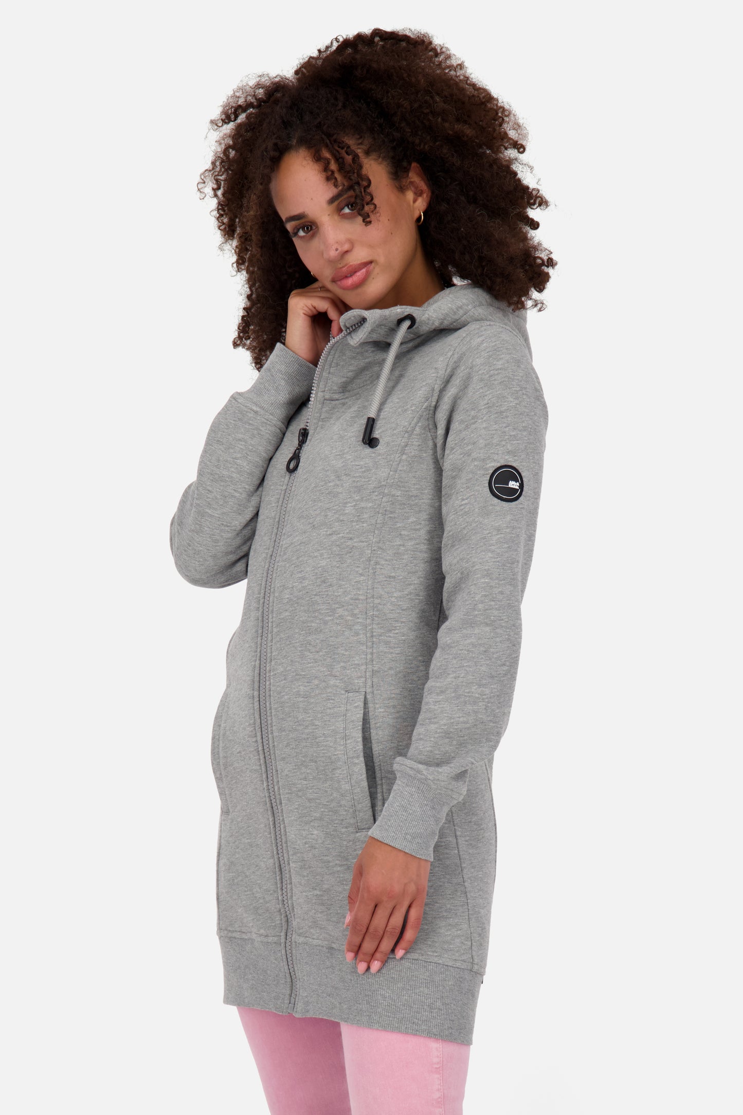 Lange Sweatjacke Damen JasnaAK A Grau