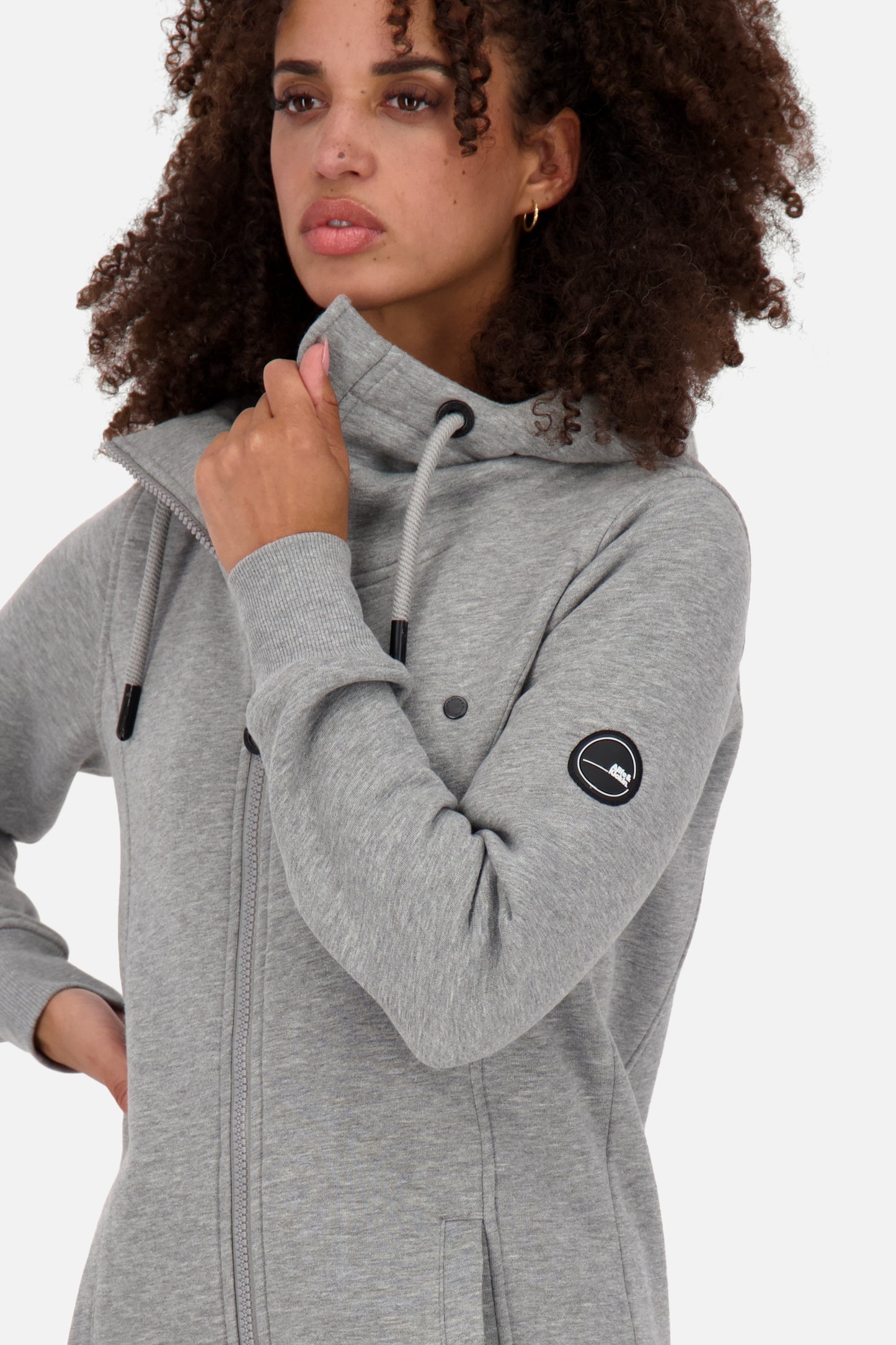 Lange Sweatjacke Damen JasnaAK A Grau