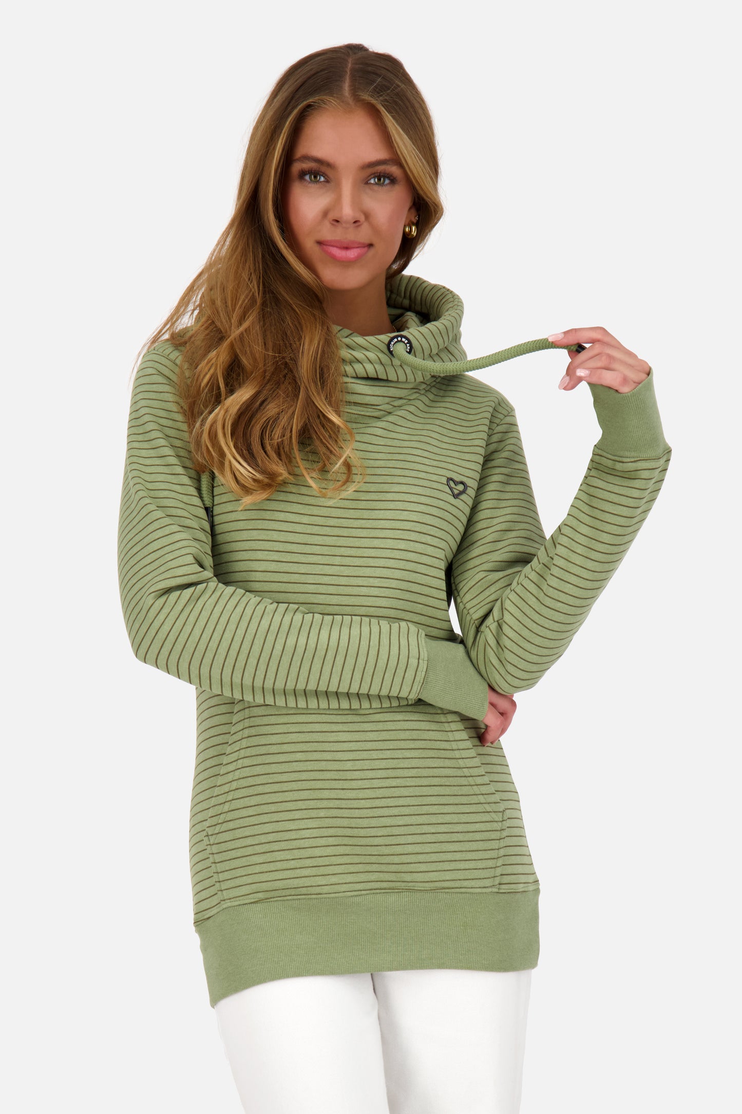 Hoodie Damen SarahAK Z mit Streifen Grün