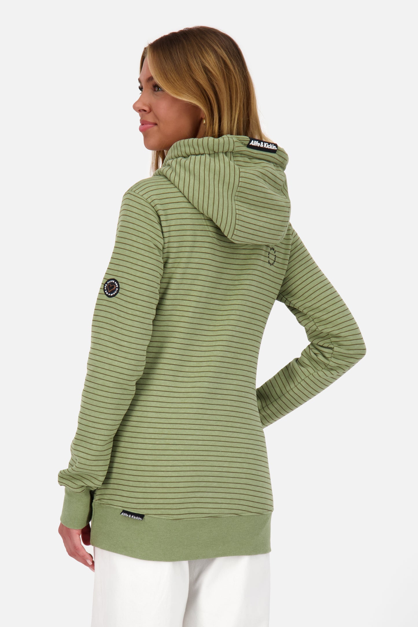 Hoodie Damen SarahAK Z mit Streifen Grün