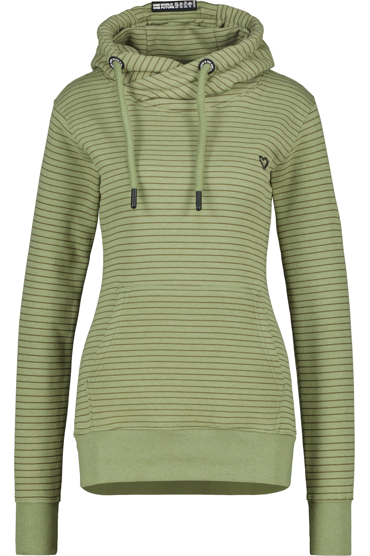 Hoodie Damen SarahAK Z mit Streifen Grün