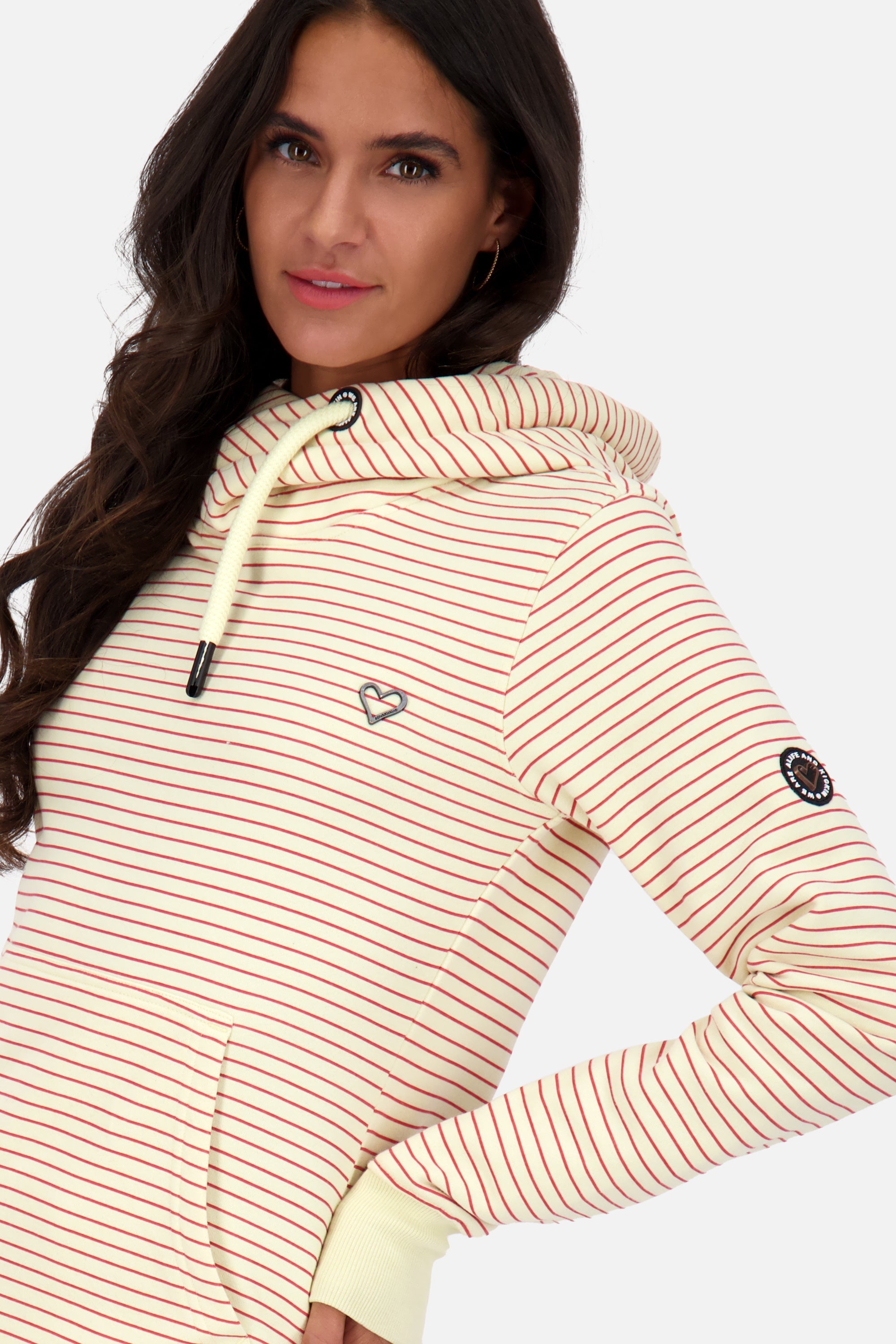 Hoodie Damen SarahAK Z mit Streifen Beige