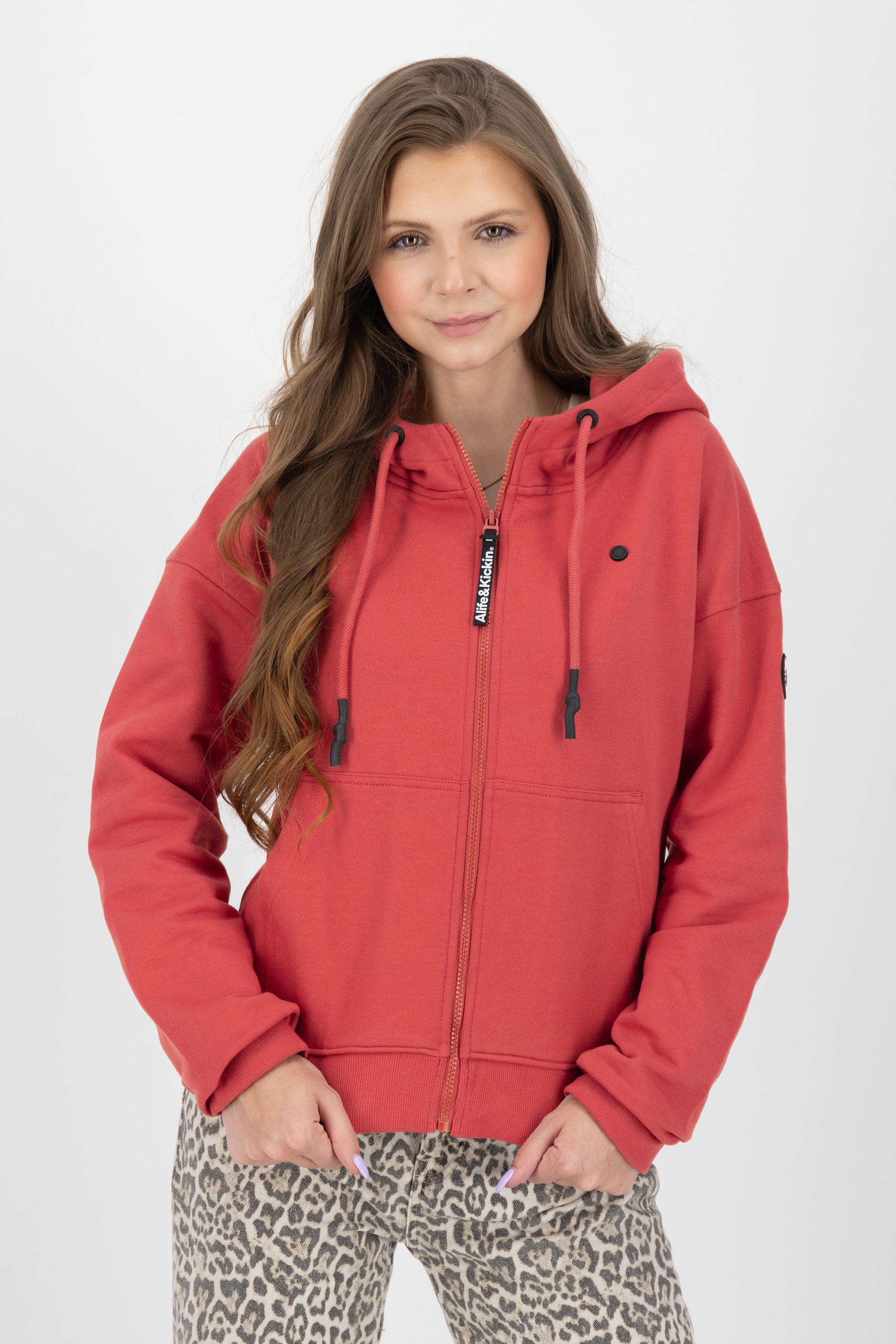 TwiggyAK A French Terry Hooded Sweat Jacket Rot