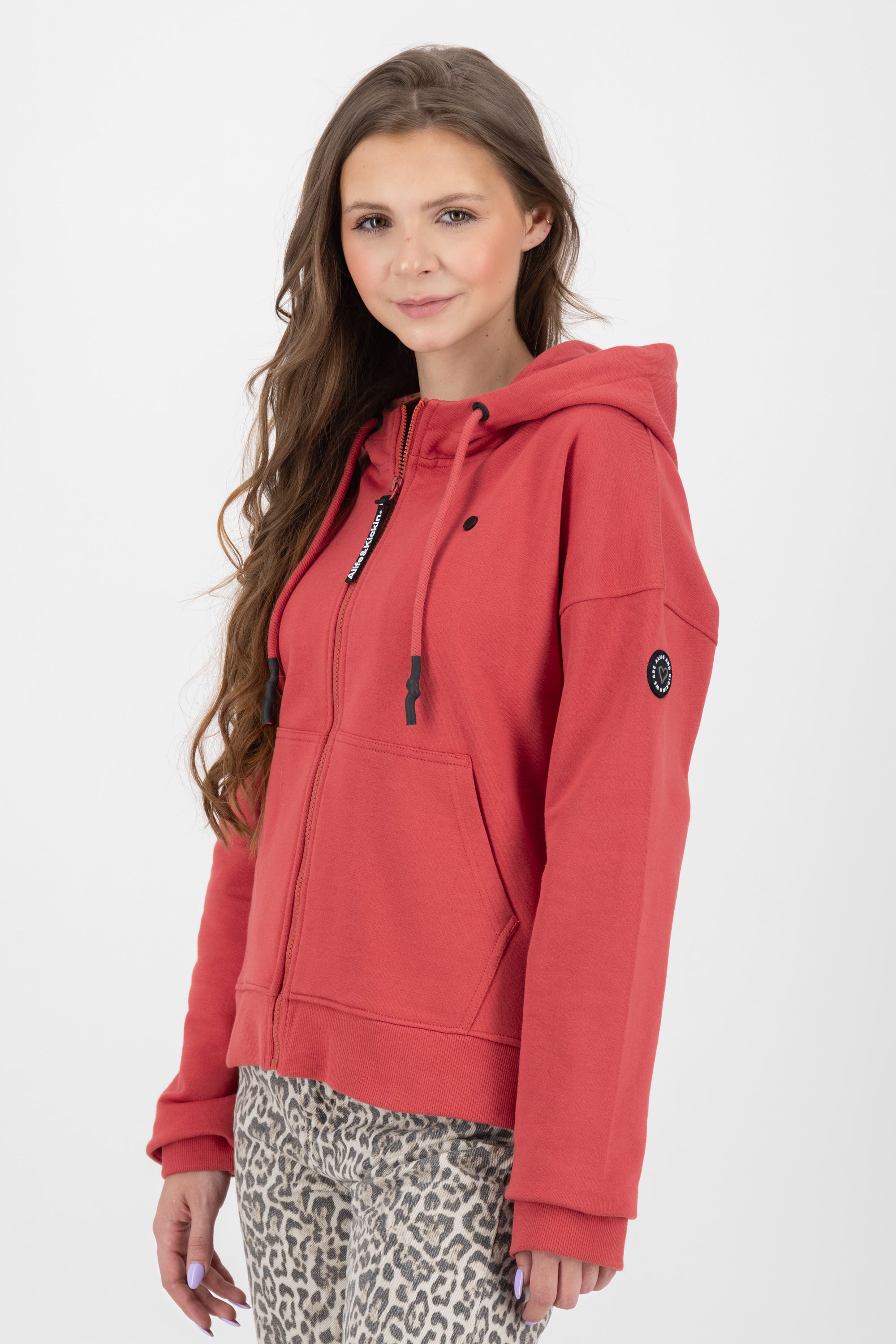 TwiggyAK A French Terry Hooded Sweat Jacket Rot