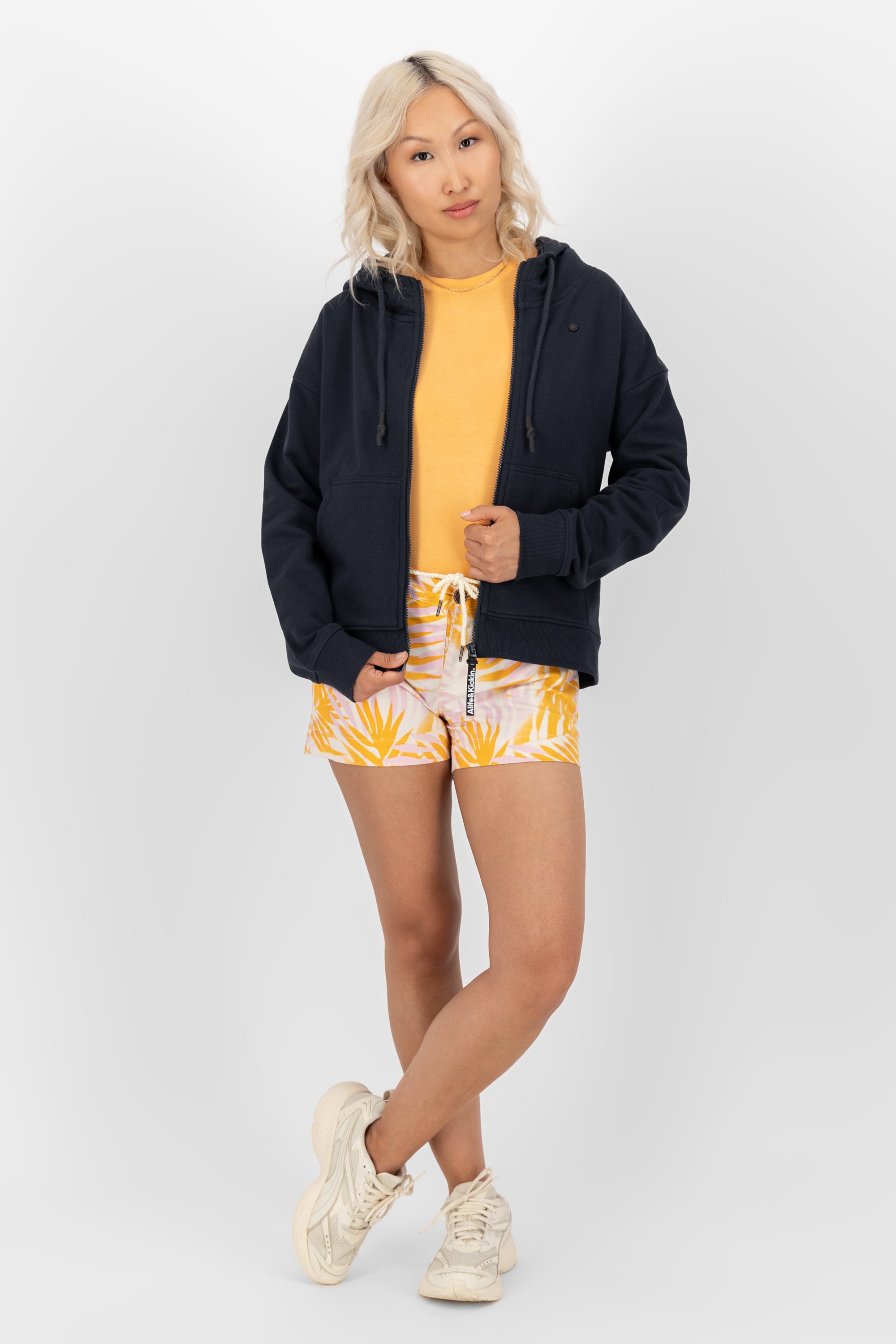 TwiggyAK A French Terry Hooded Sweat Jacket Dunkelblau