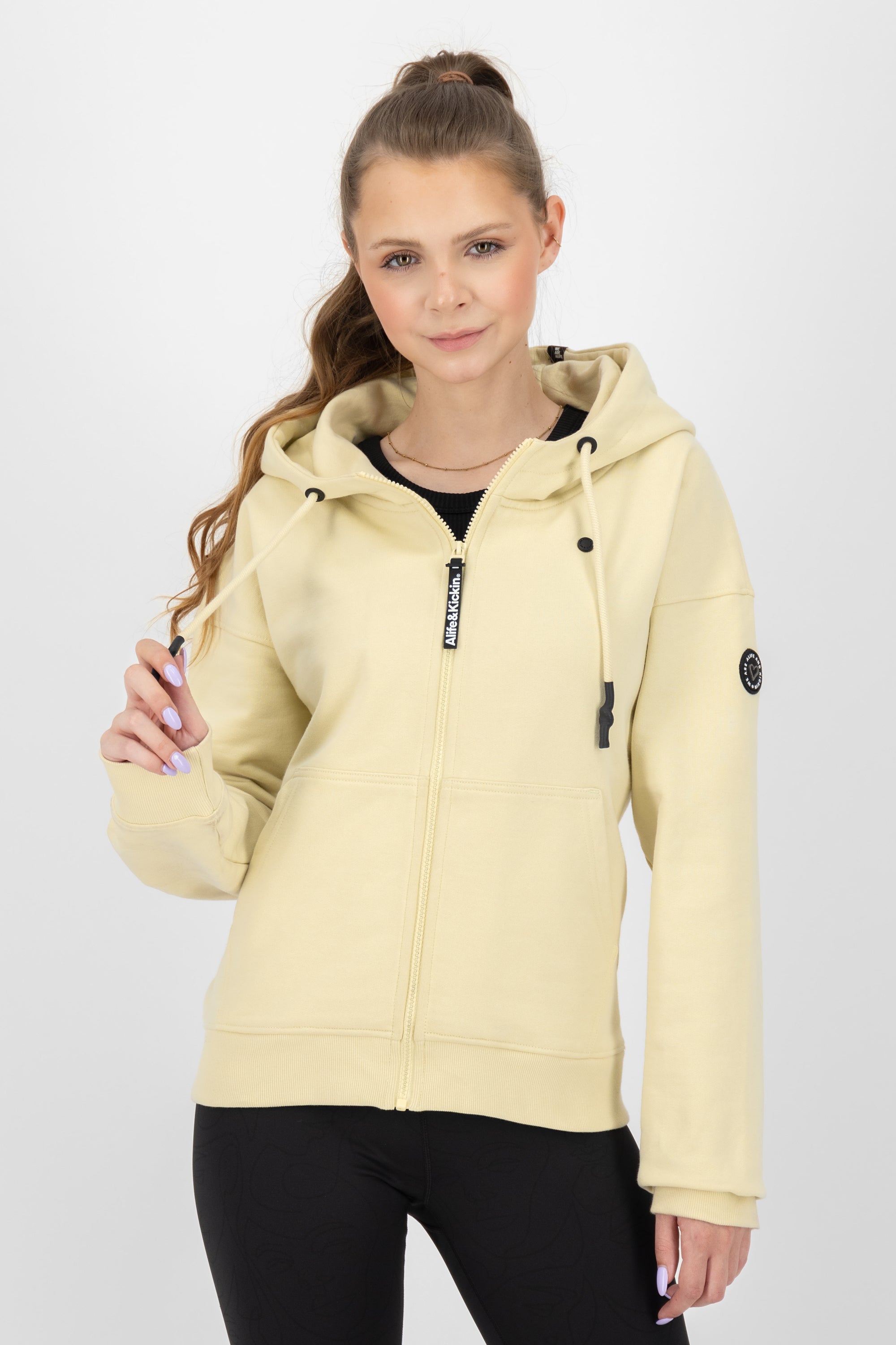 TwiggyAK A French Terry Hooded Sweat Jacket Beige