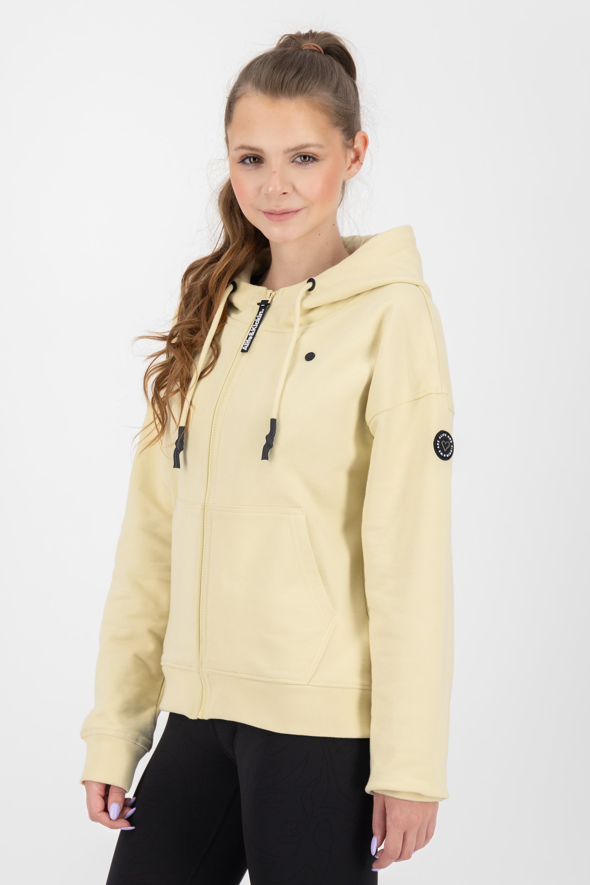TwiggyAK A French Terry Hooded Sweat Jacket Beige