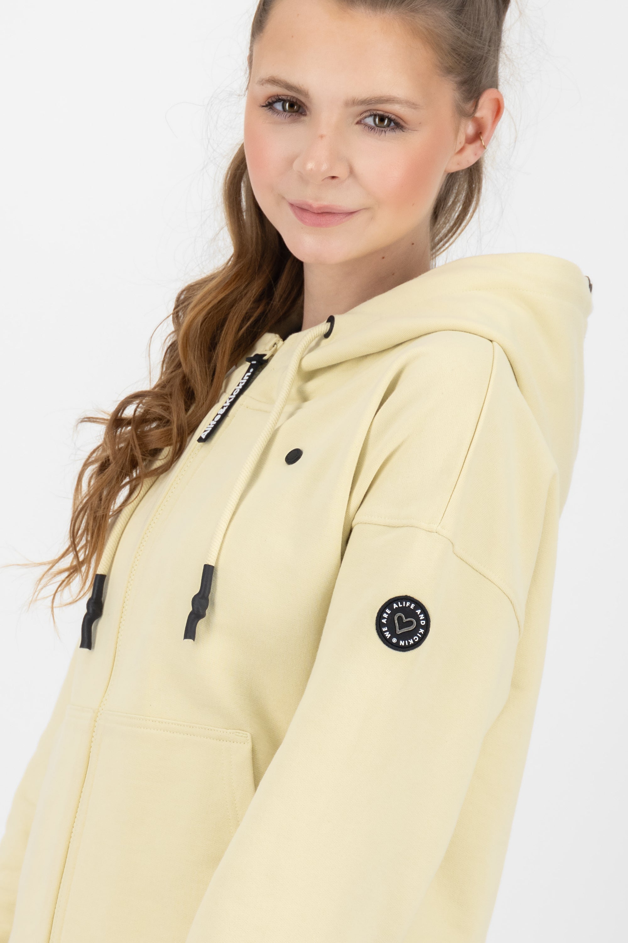 TwiggyAK A French Terry Hooded Sweat Jacket Beige
