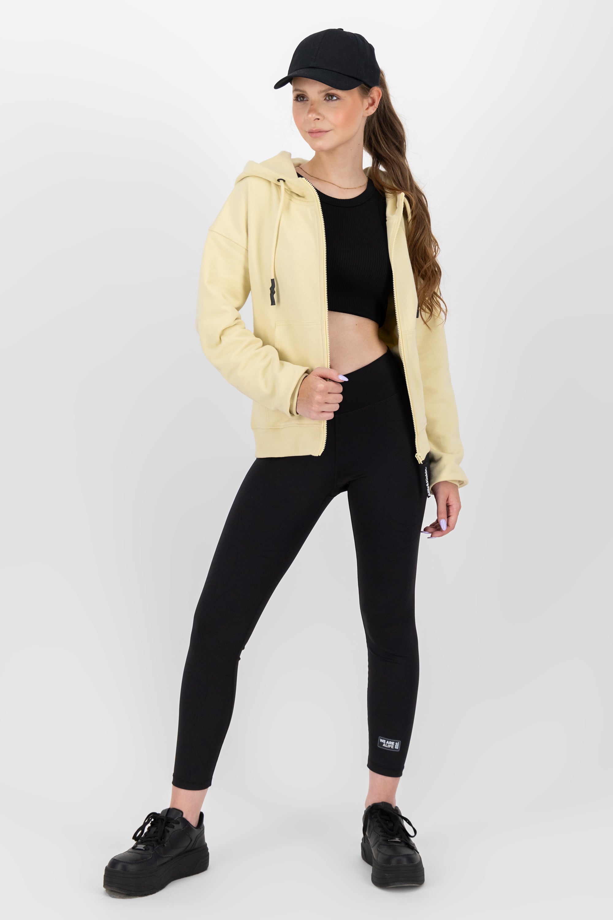 TwiggyAK A French Terry Hooded Sweat Jacket Beige