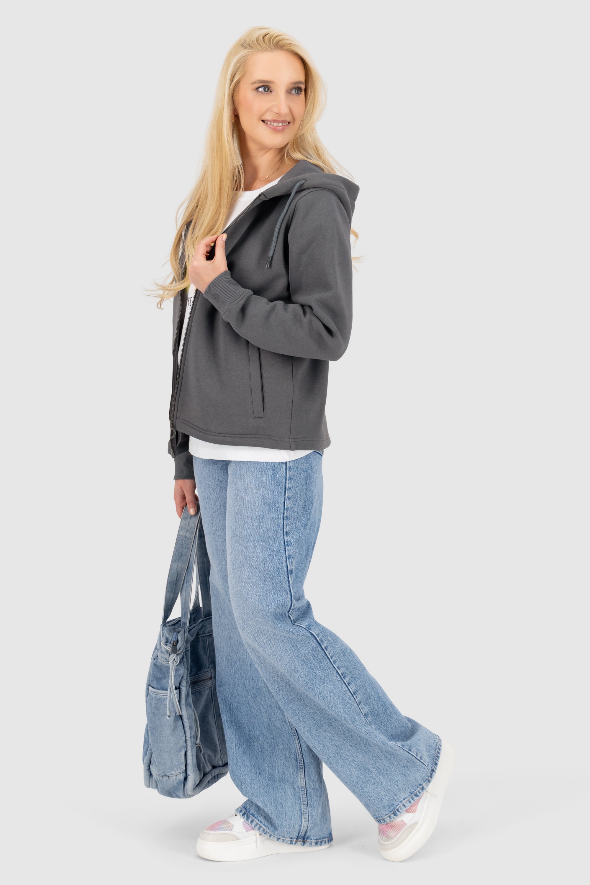 FredaAK A Hooded Sweat Jacket Grau