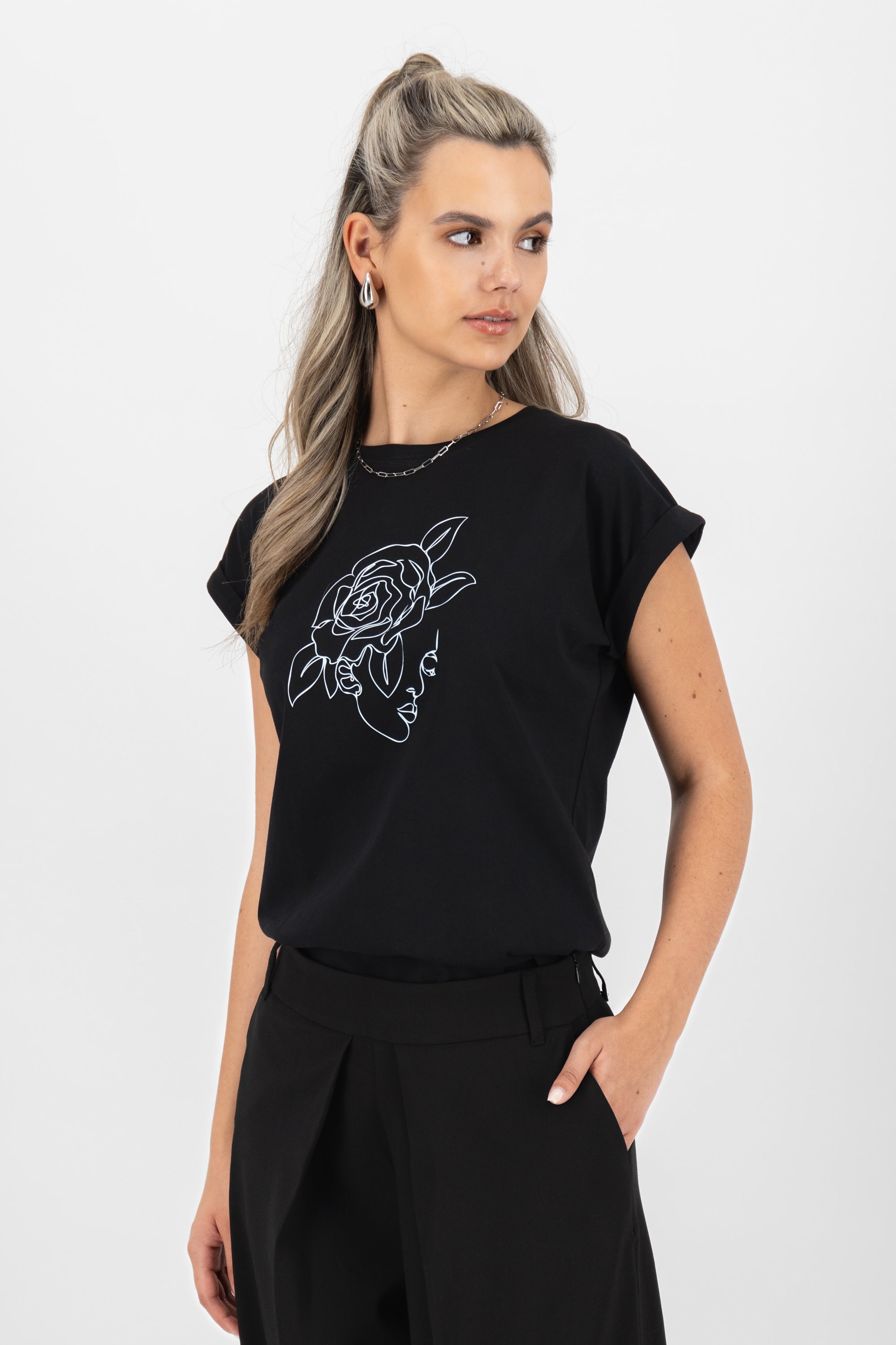 EnidAK P Shirt rose face Schwarz