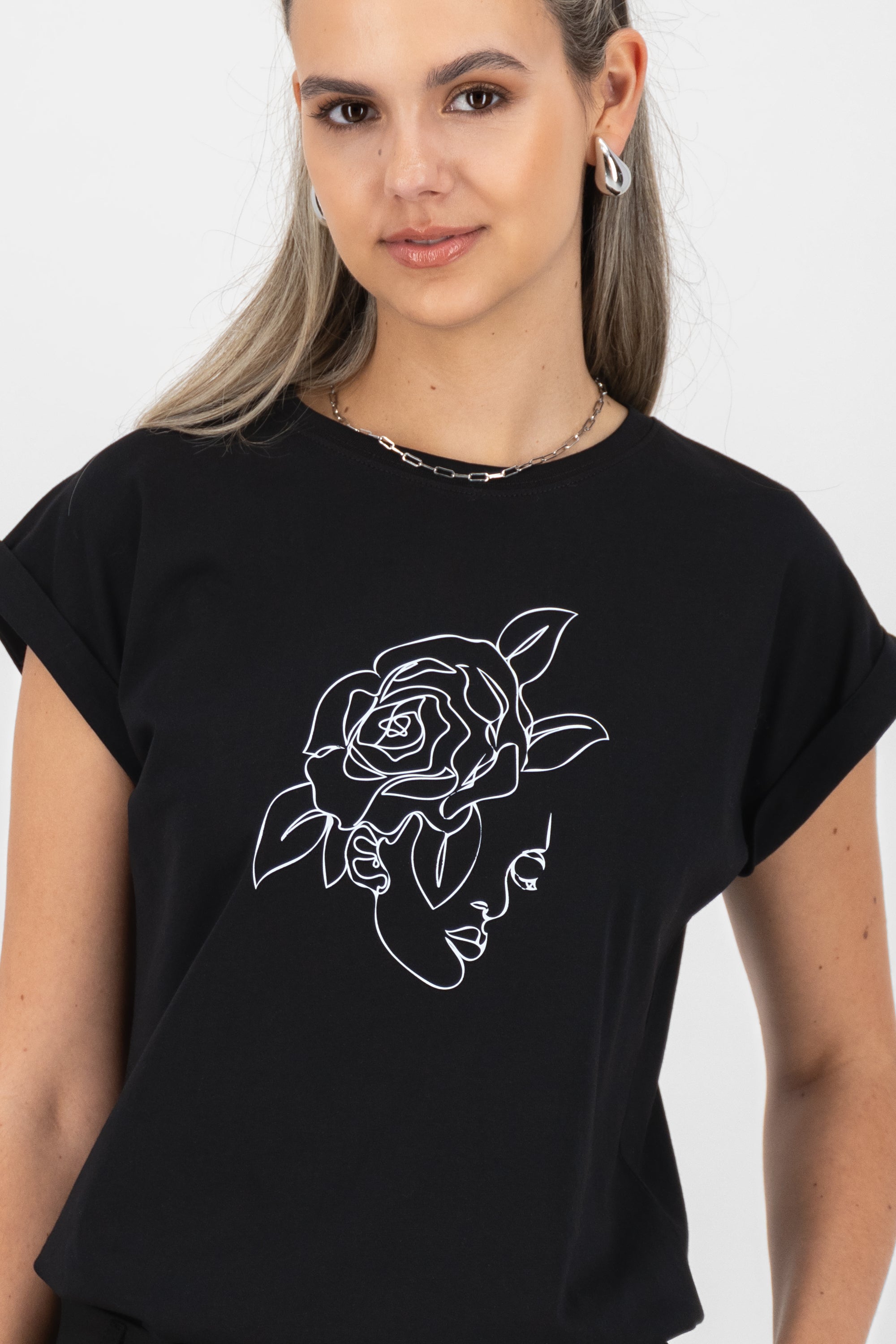 EnidAK P Shirt rose face Schwarz