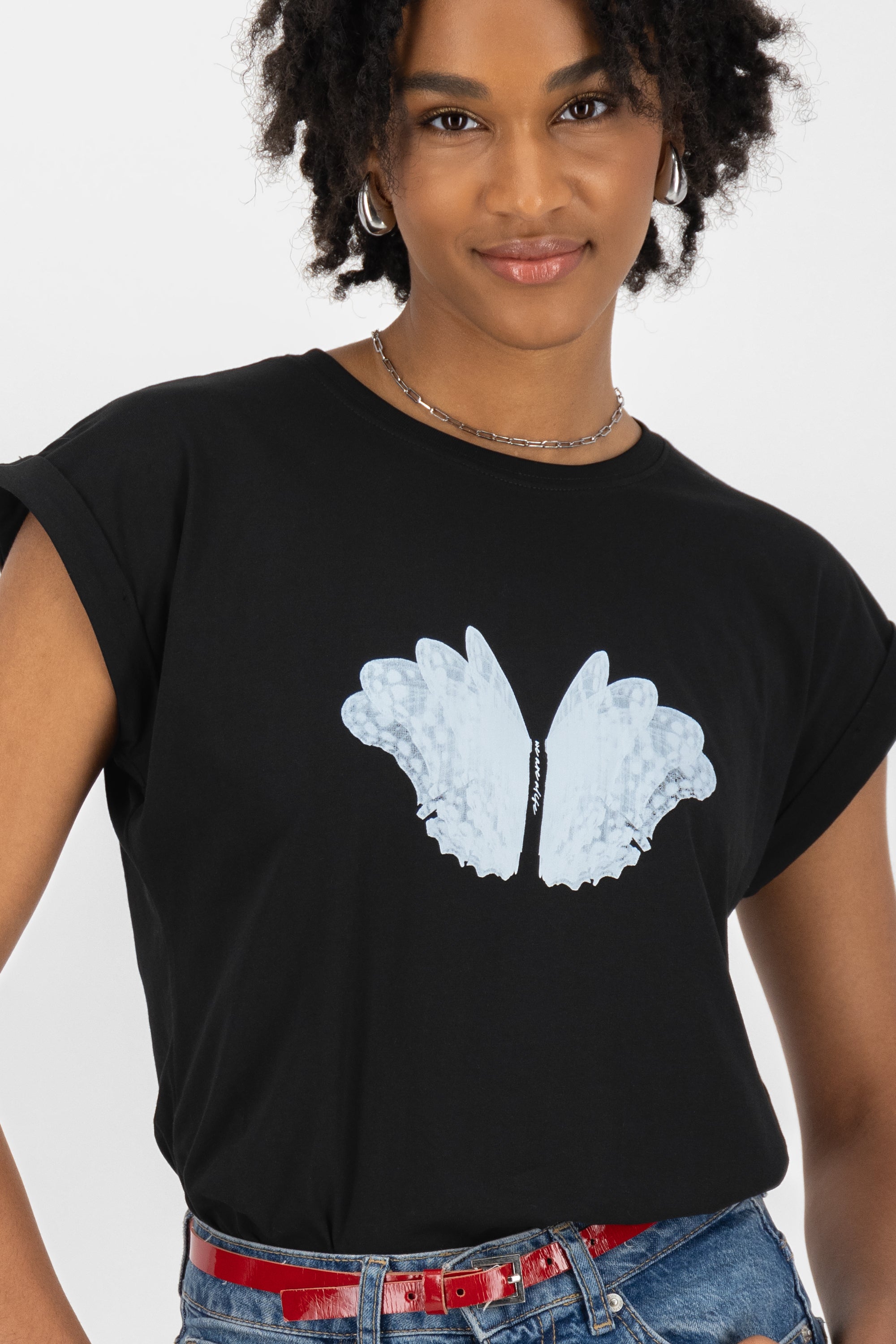 EnidAK P Shirt butterfly wings Schwarz