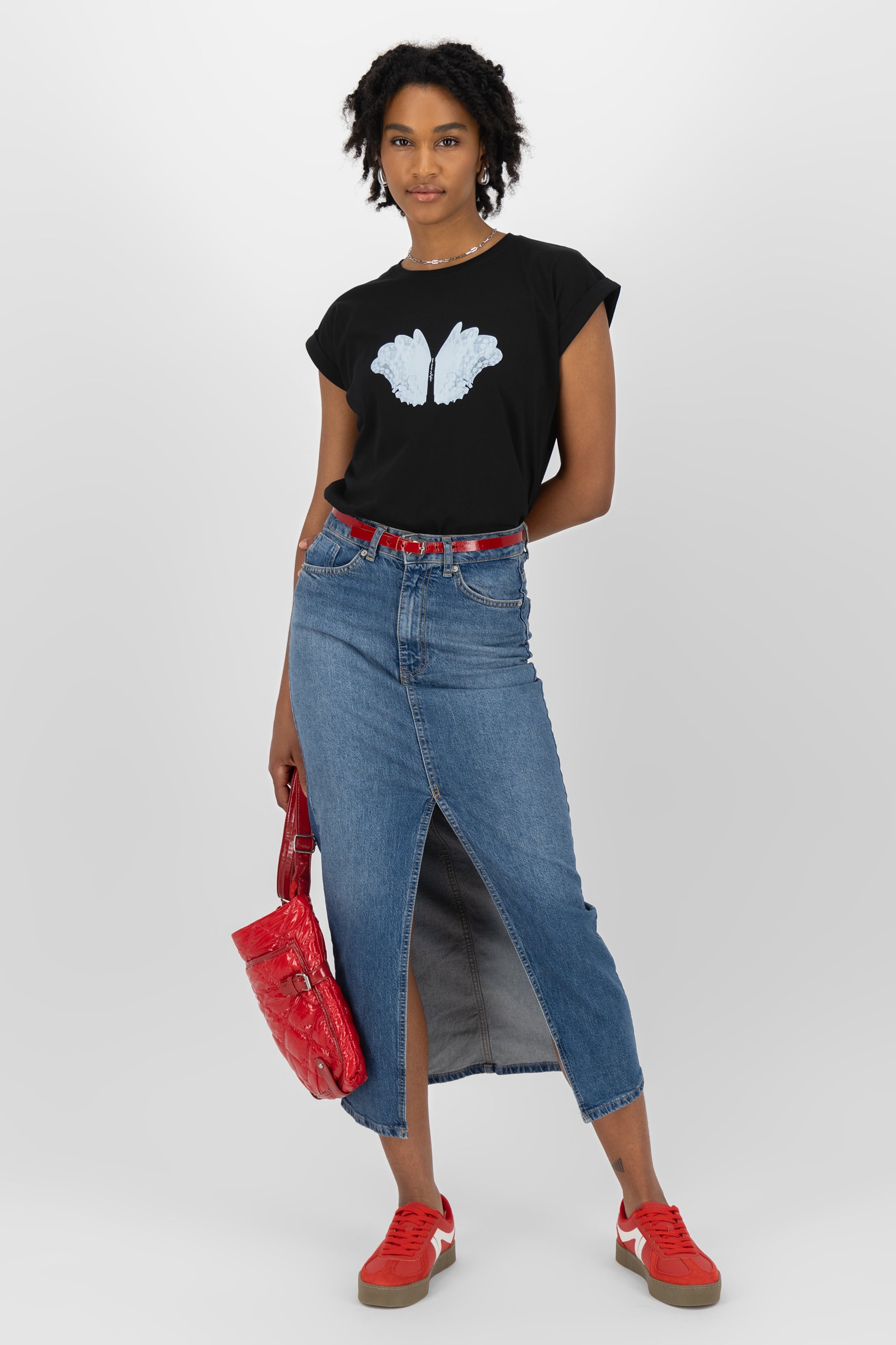 EnidAK P Shirt butterfly wings Schwarz