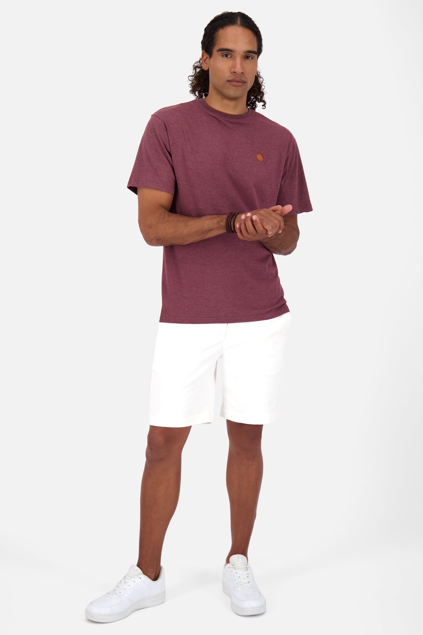 Herren T-Shirt MaddoxAK A Basic dark cherry melange