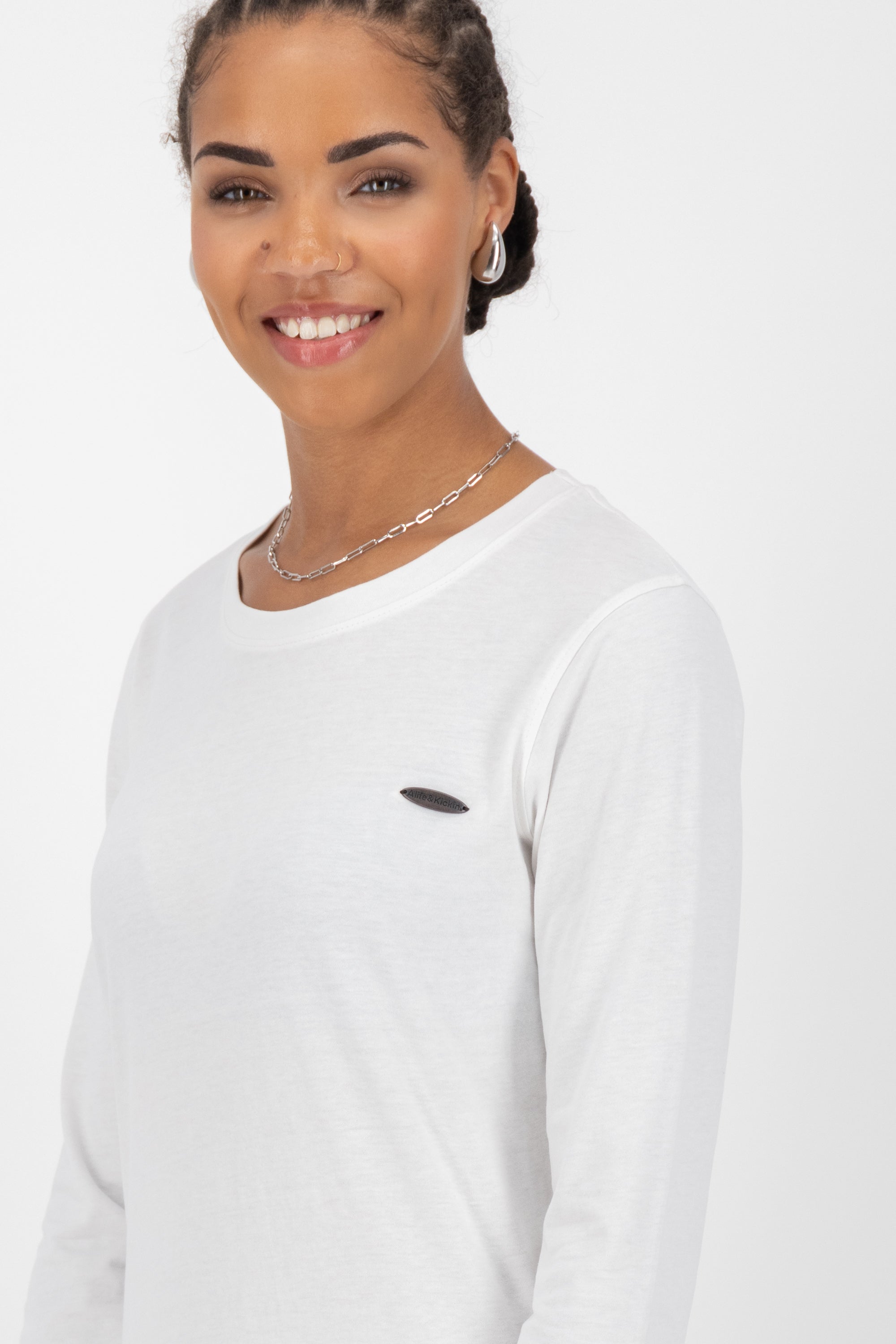 Sportlich feminin - Damen Longsleeve LeaAK A Weiß