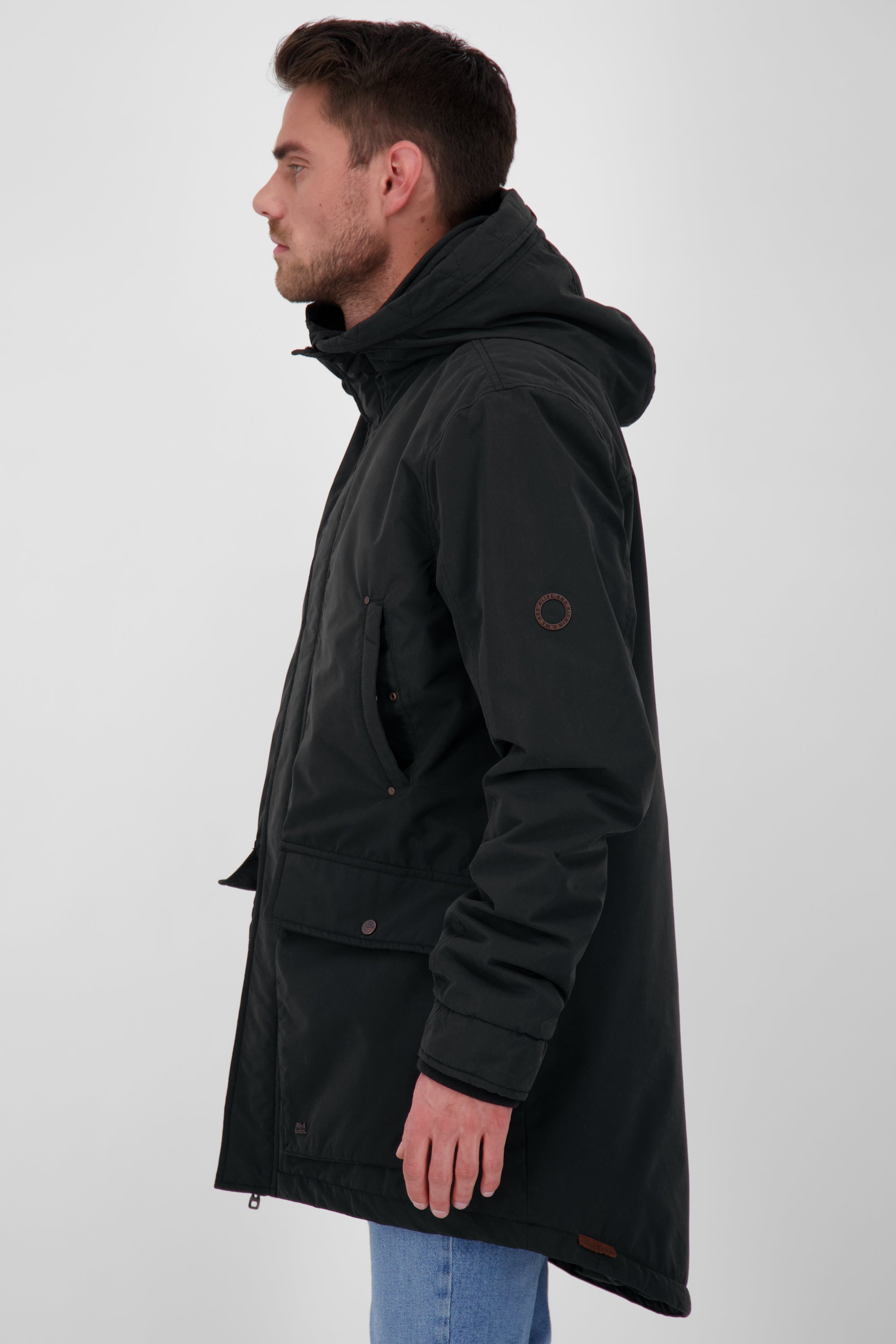 RonAK A Winterjacke Herren warm gefüttert Schwarz