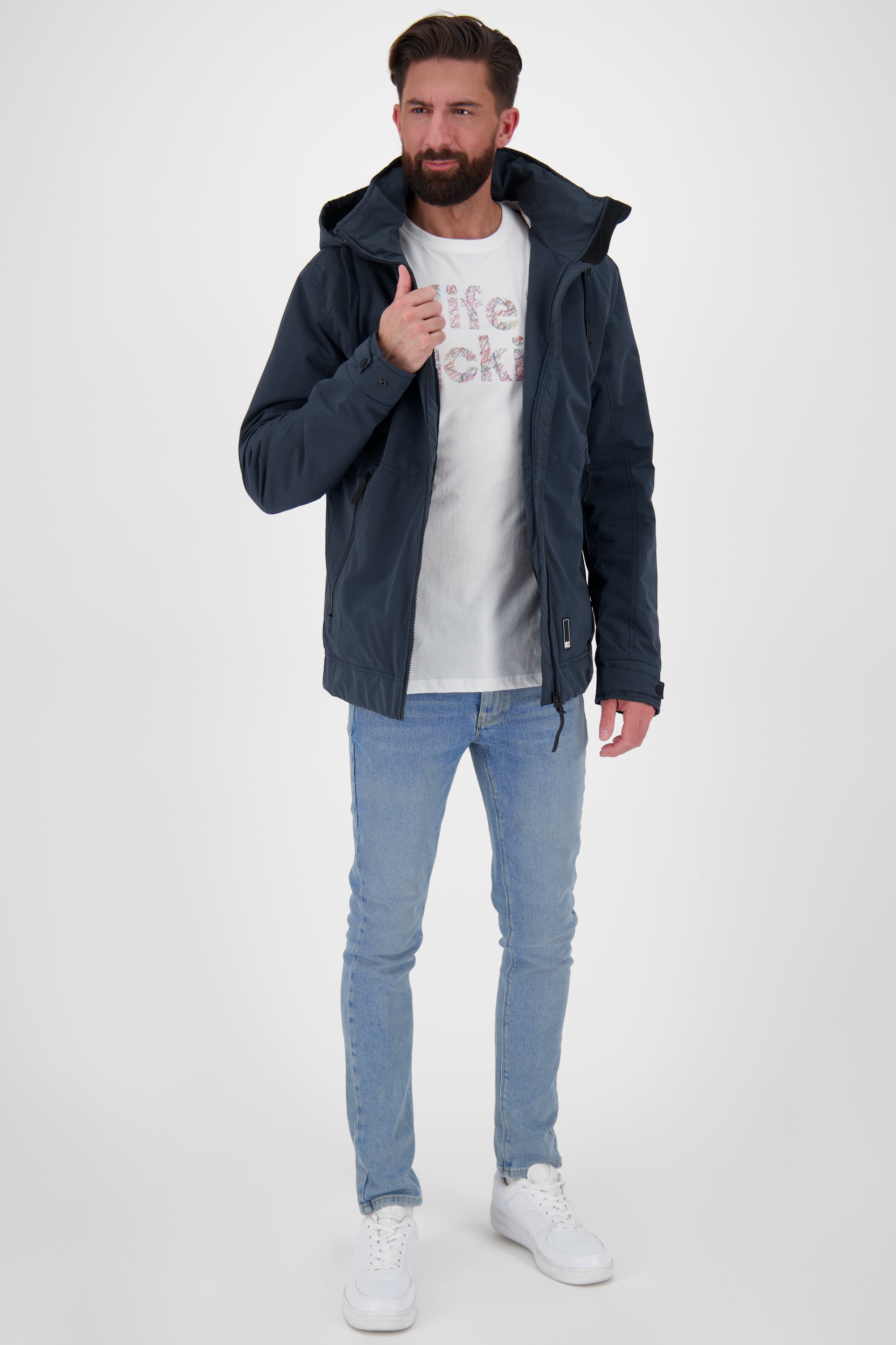 Don EstebanAK A Winterjacke Herren mit Kapuze Dunkelblau