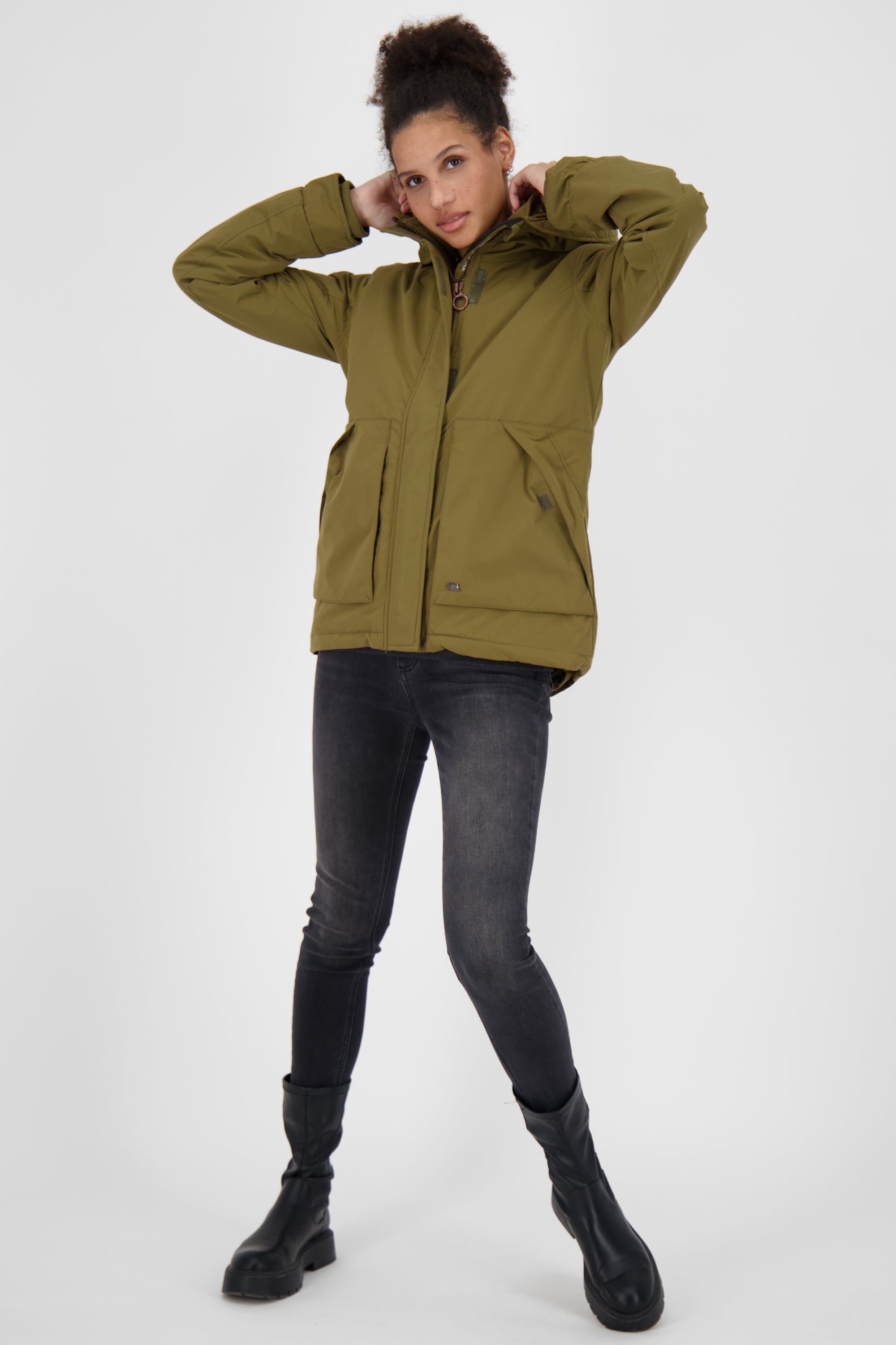 Alife and Kickin NaomiAK A - sportliche Winterjacke für Damen Dunkelgrün