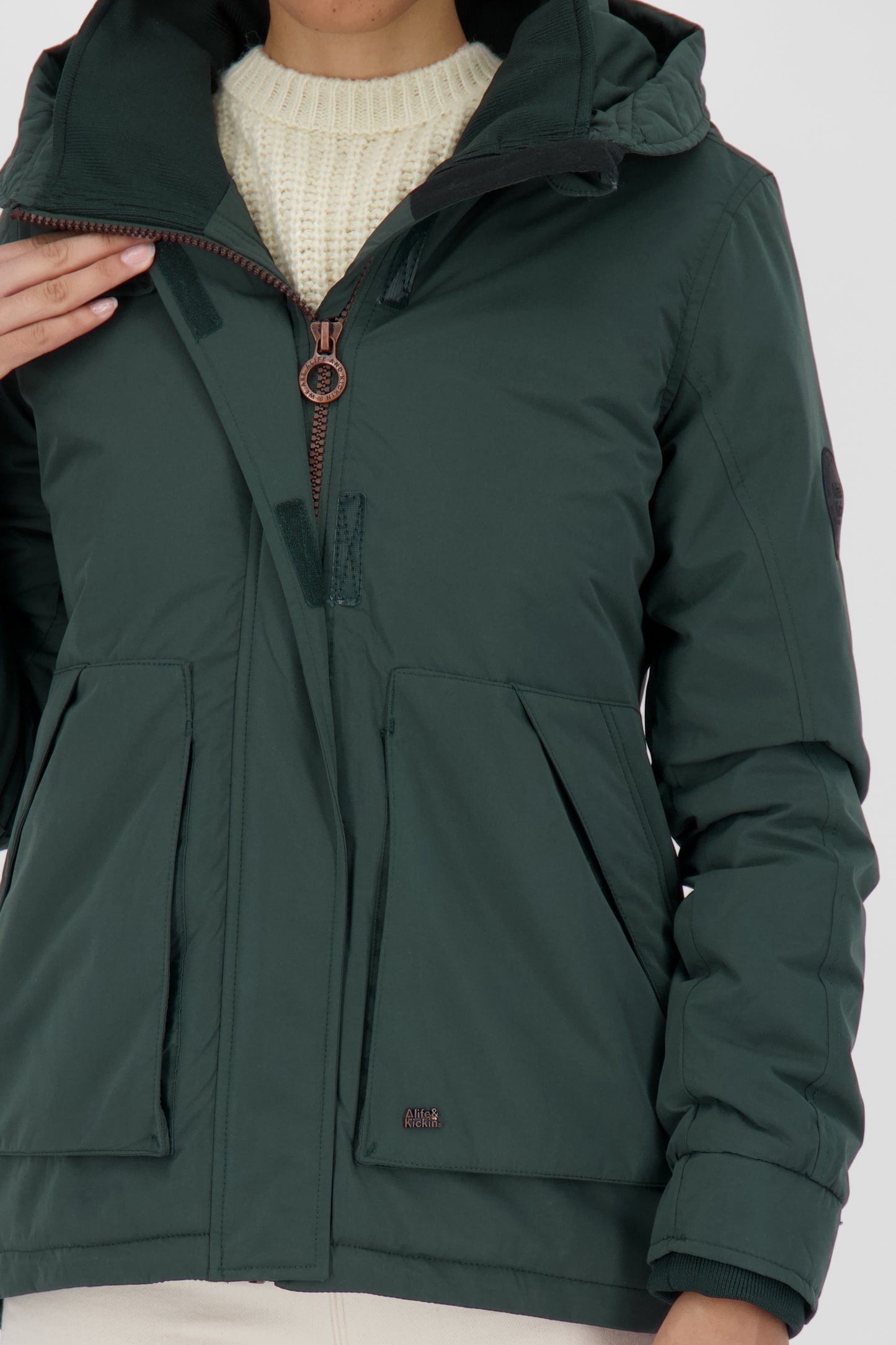 Alife and Kickin NaomiAK A - sportliche Winterjacke für Damen Dunkelgrün