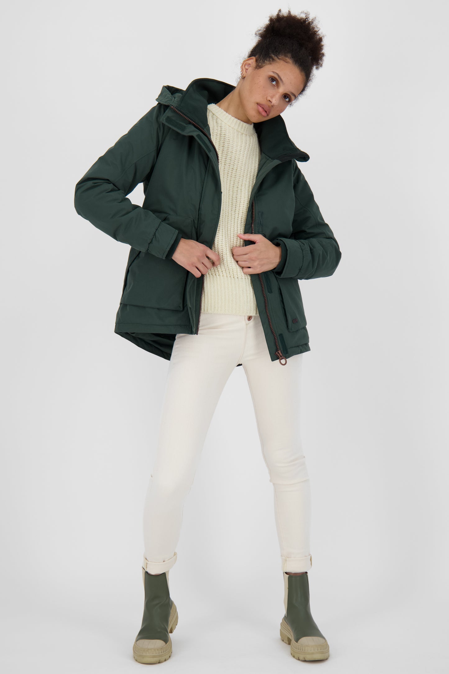 Alife and Kickin NaomiAK A - sportliche Winterjacke für Damen Dunkelgrün