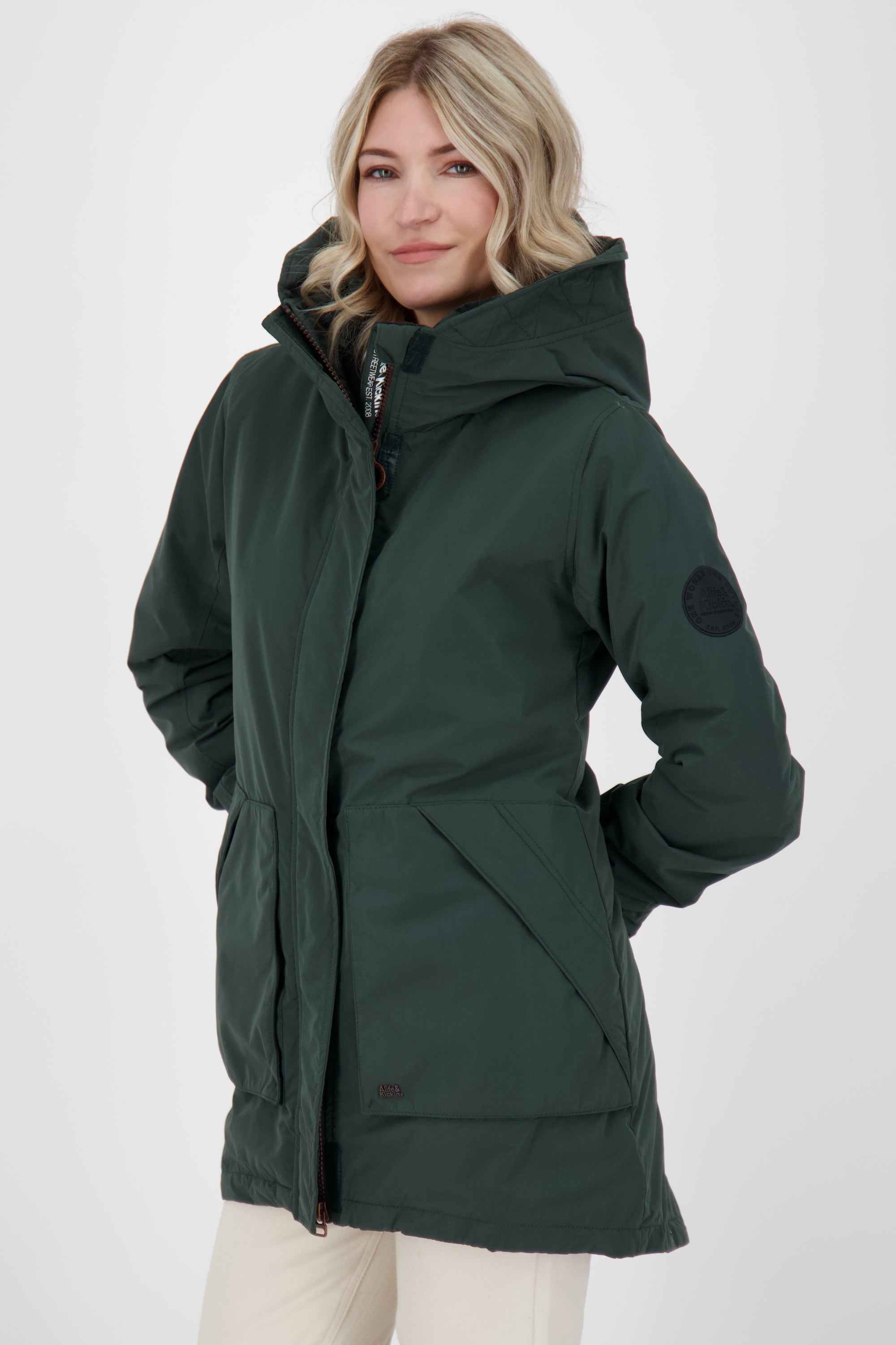 Alife and Kickin: Damen Winterjacke FloraAK A für kalte Tage Dunkelgrün