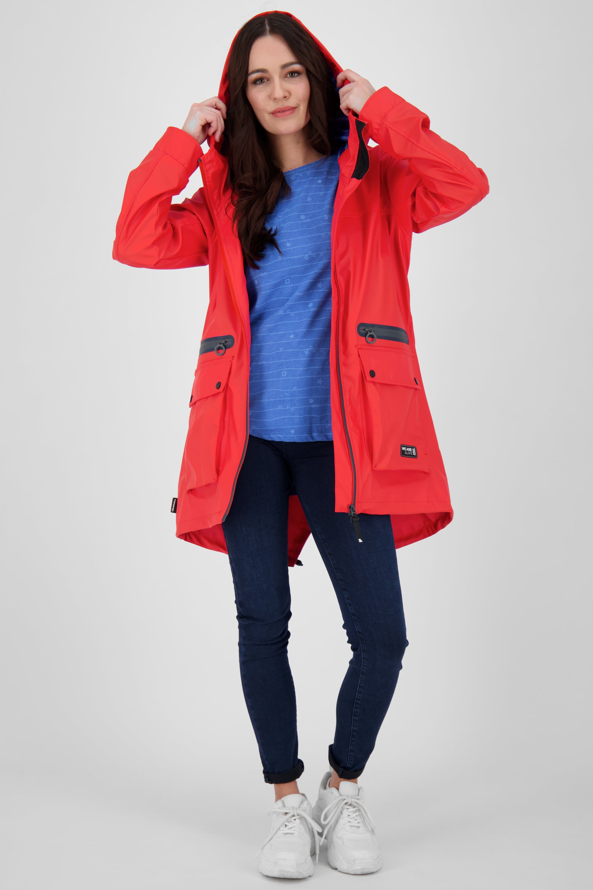 AudreyAK Regenjacke für Damen - Modisch und funktional Rot