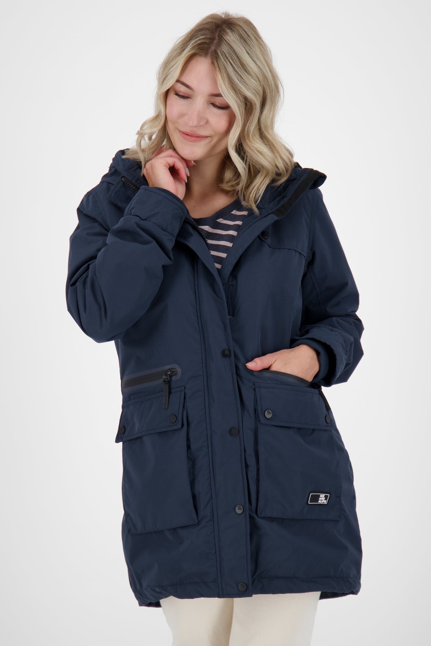Alife and Kickin CharlotteAK A Damenjacke für Übergangszeit Dunkelblau