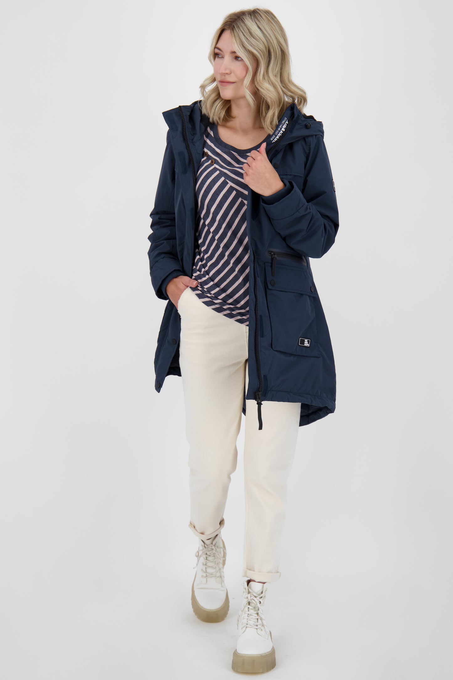 Alife and Kickin CharlotteAK A Damenjacke für Übergangszeit Dunkelblau
