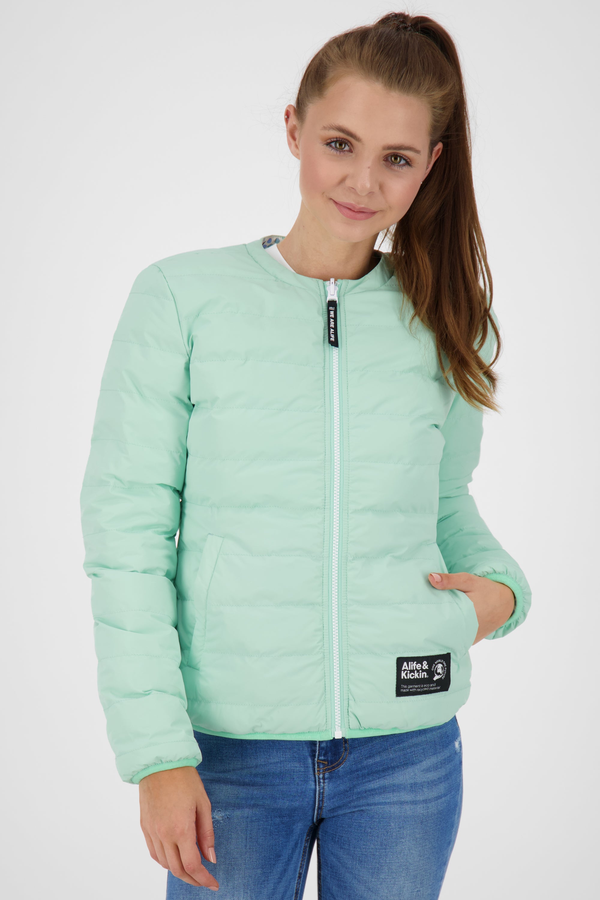 Beidseitig tragbare Damen Wendejacke - NovaAK von Alife and Kickin Hellgrün