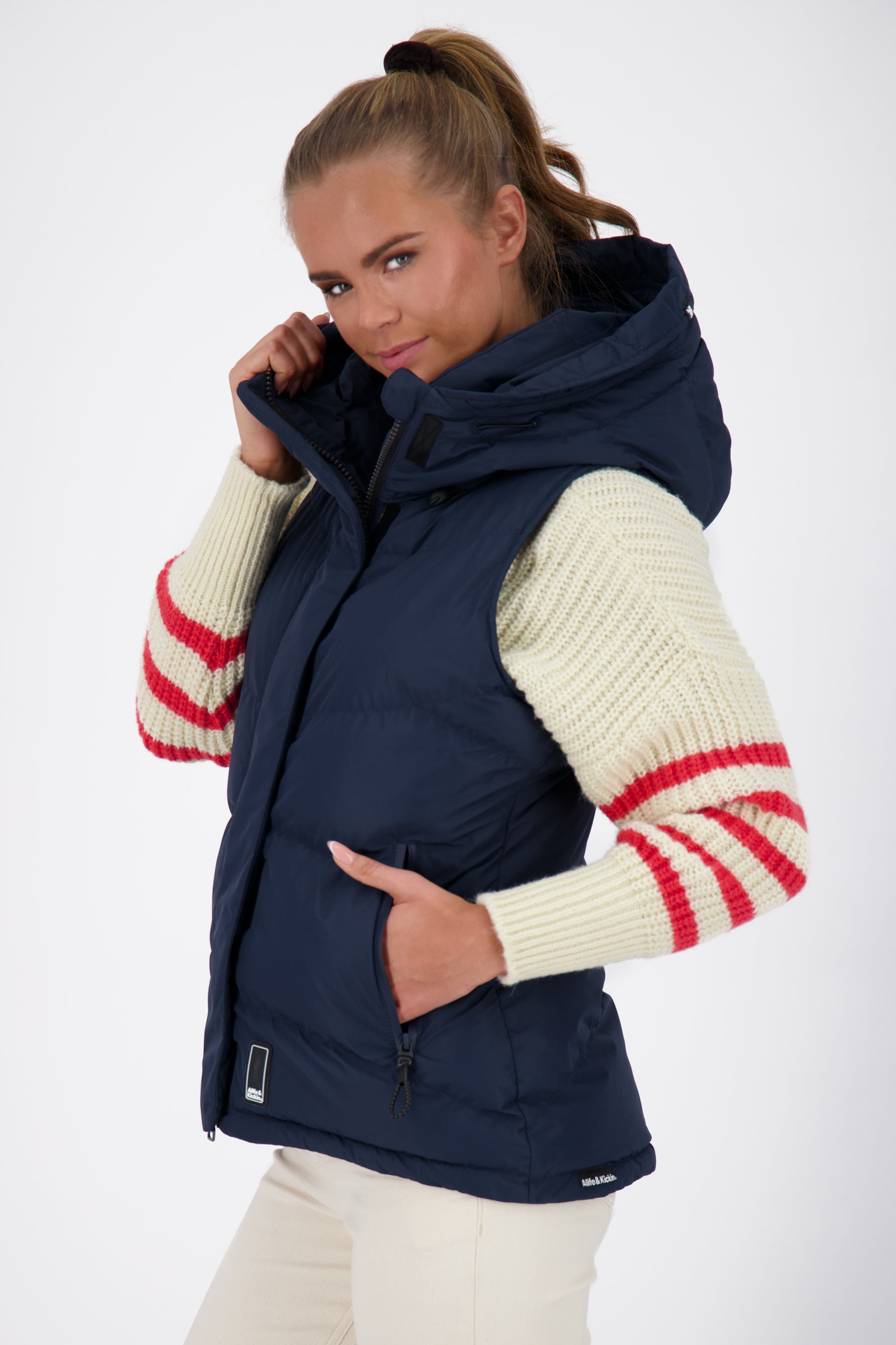 JunisAK A Steppweste Damen warm gefüttert Dunkelblau