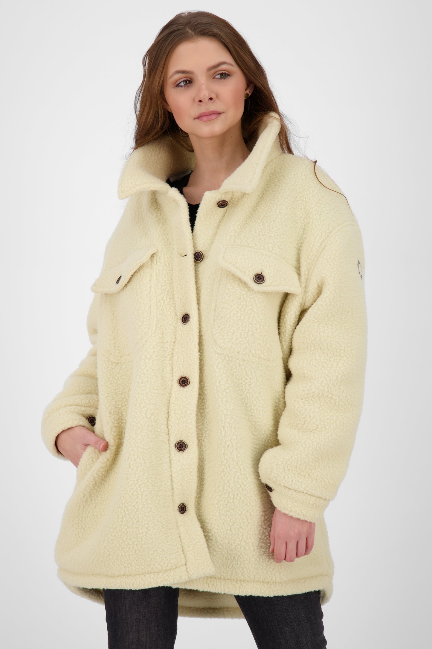 CarolinaAK G - Kuschelige Damen Teddyjacke für alle Fälle Beige
