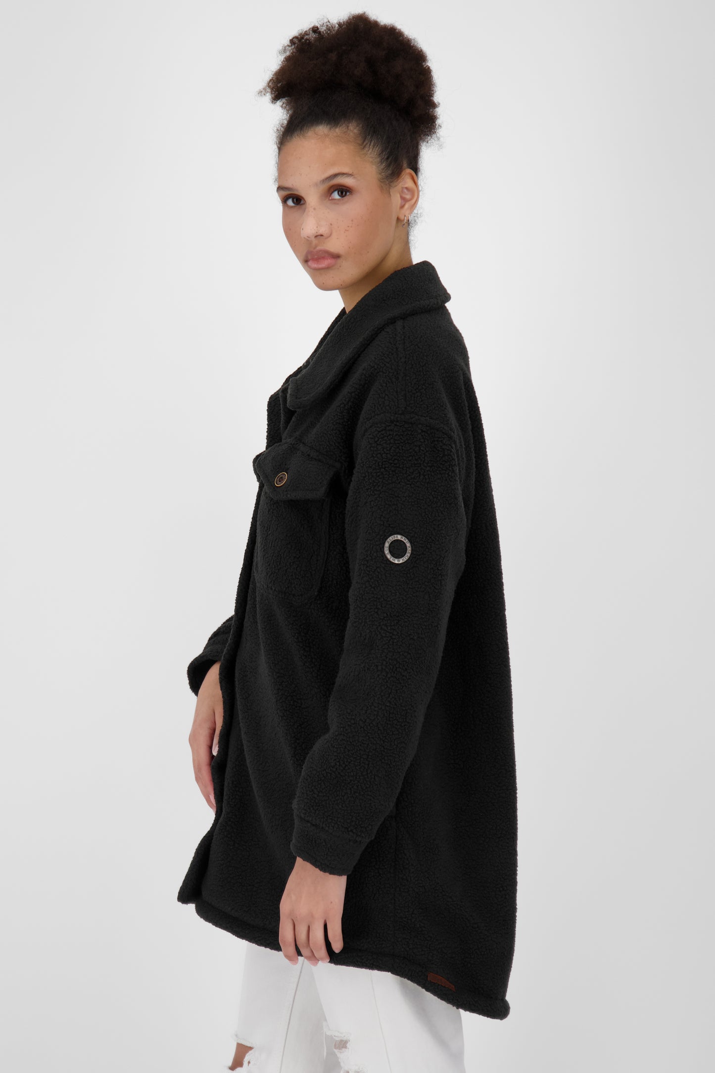 CarolinaAK G - Kuschelige Damen Teddyjacke für alle Fälle Schwarz