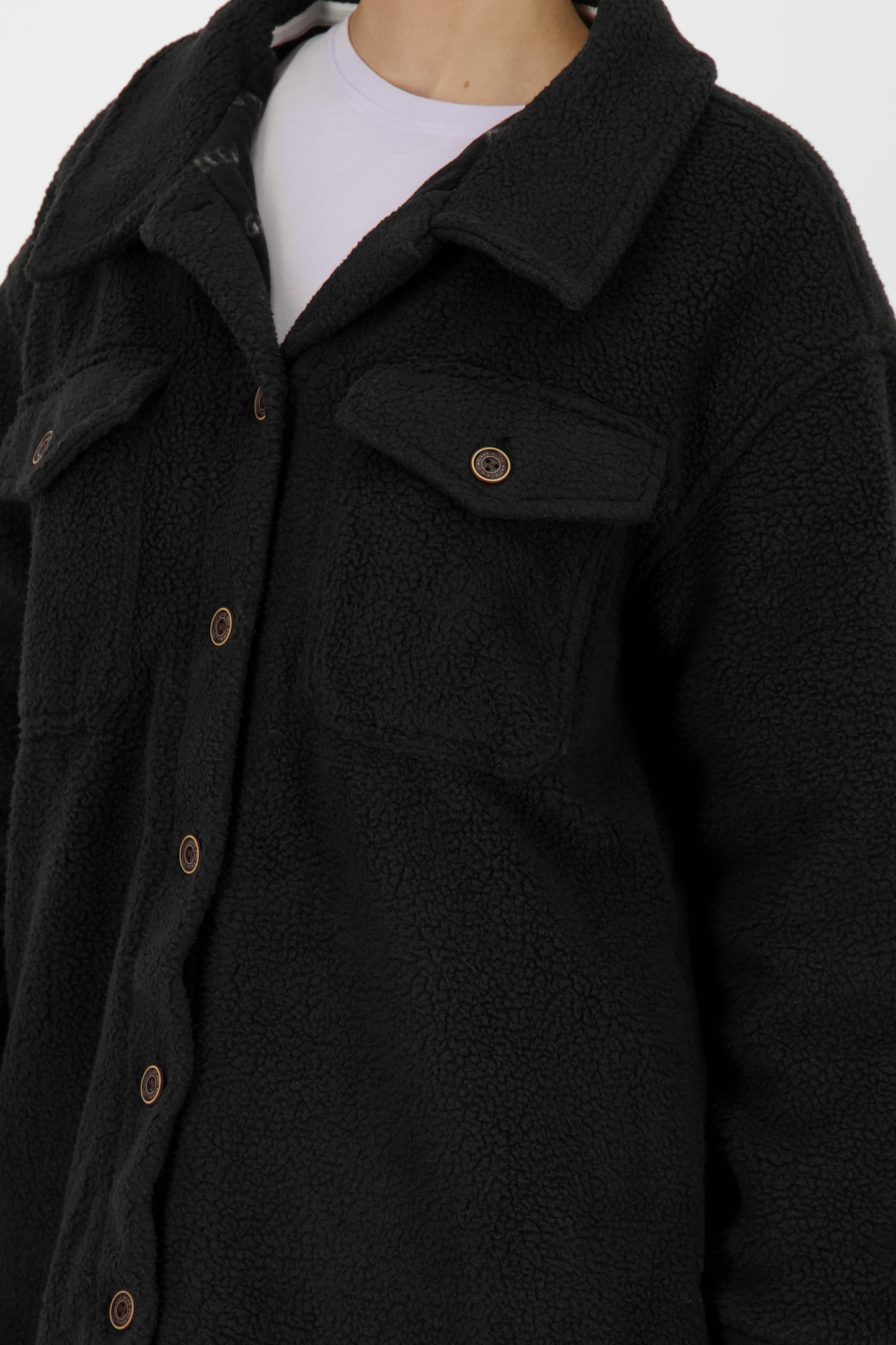 CarolinaAK G - Kuschelige Damen Teddyjacke für alle Fälle Schwarz