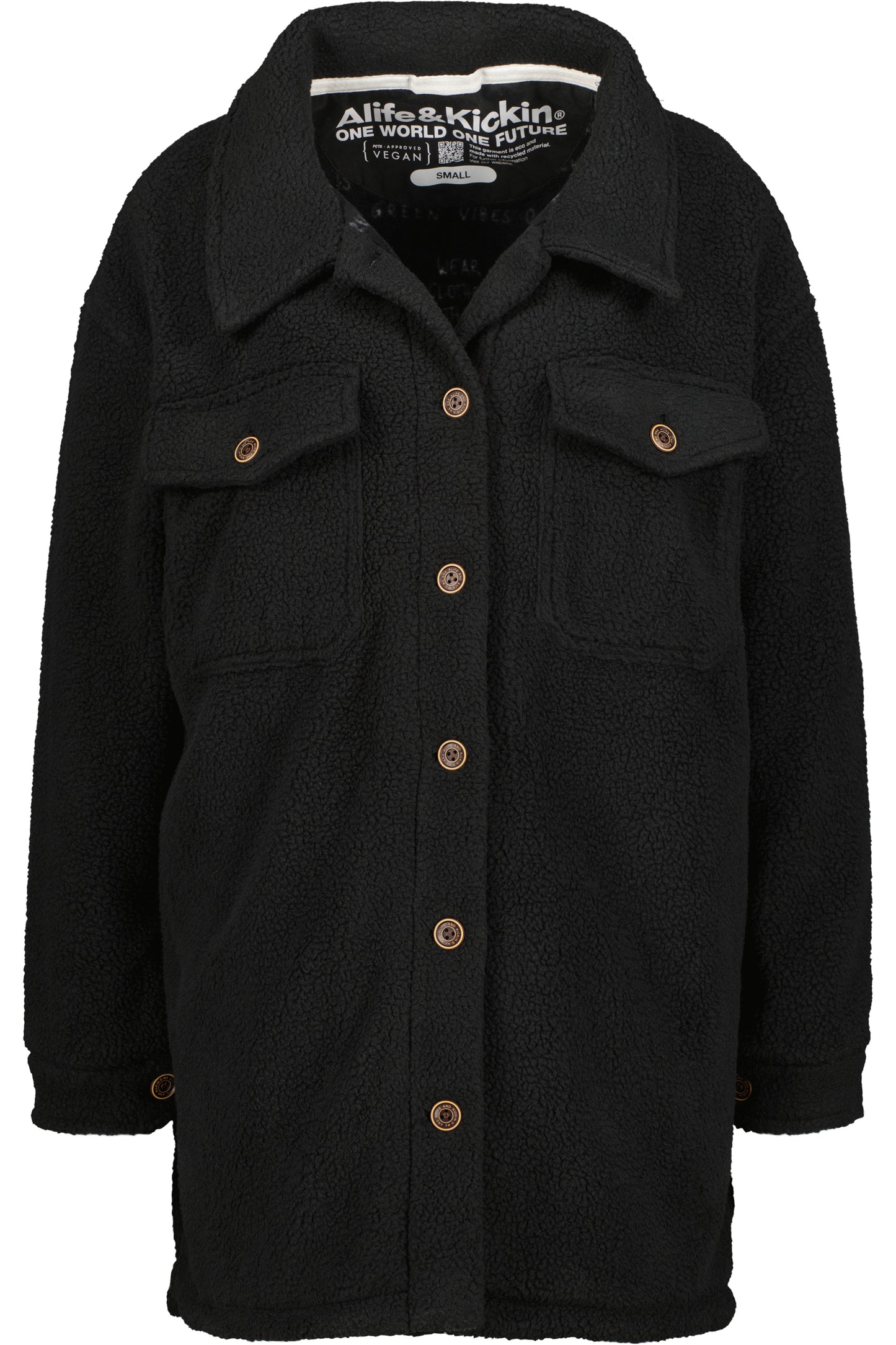 CarolinaAK G - Kuschelige Damen Teddyjacke für alle Fälle Schwarz
