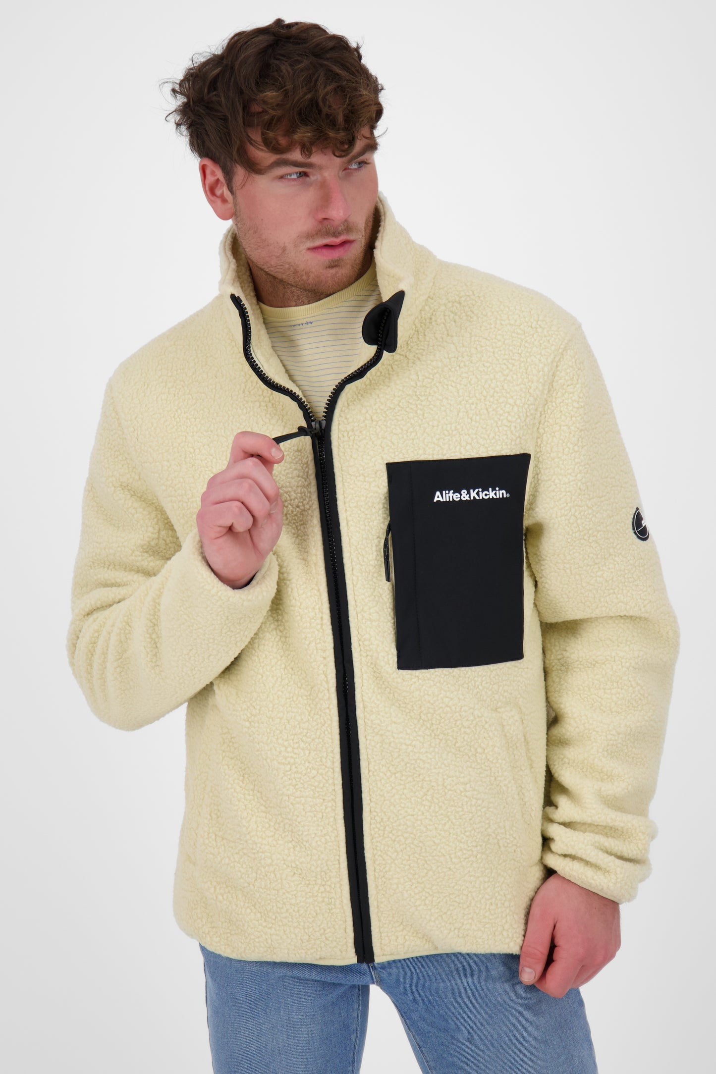 Alife and Kickin Herren Teddyjacke RoccoAK G - warm, weich & stylish Beige