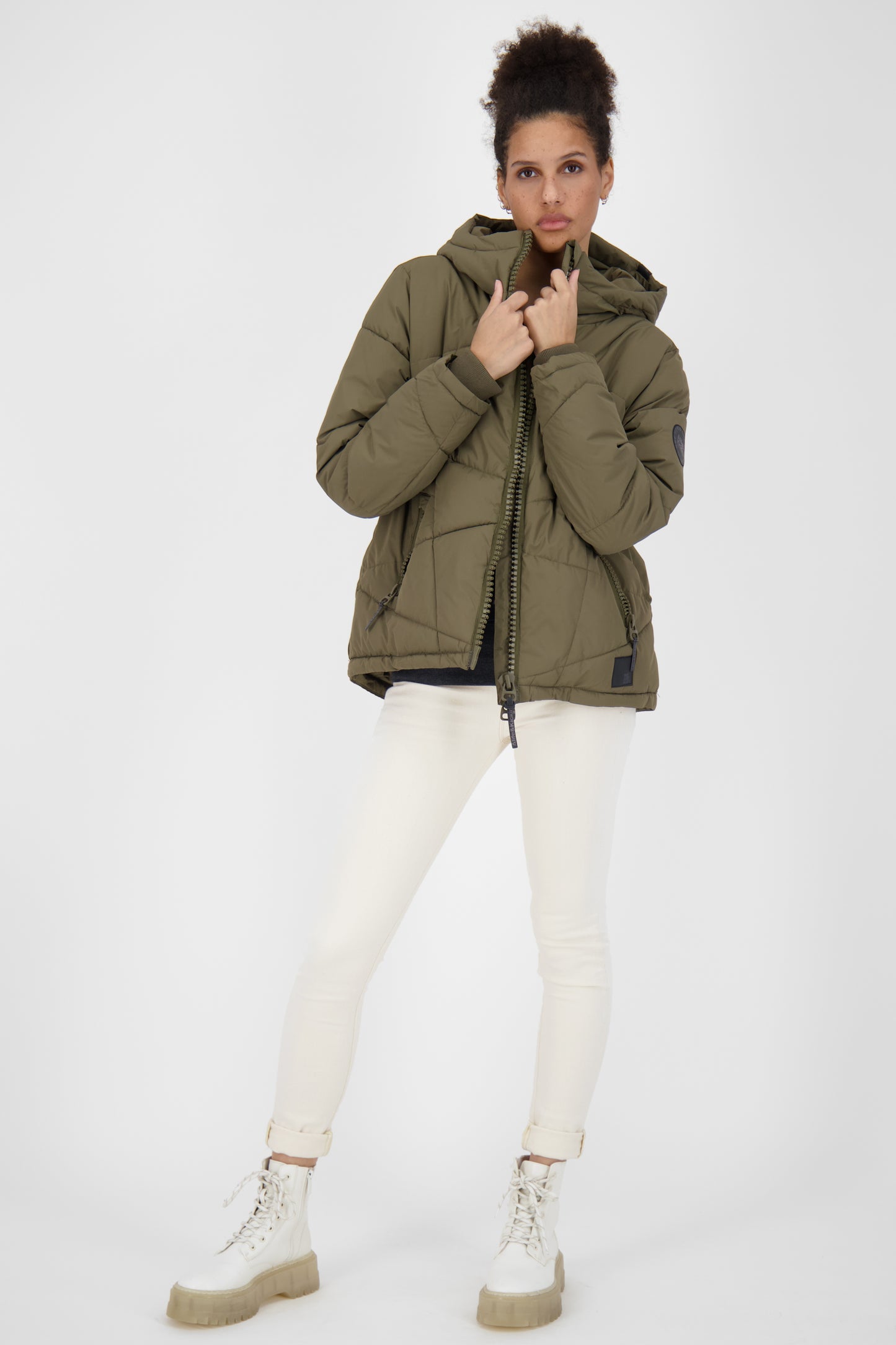 Wattierte Damenjacke KasandraAK A - Perfekt für den Winter und kühle Abende Dunkelgrün