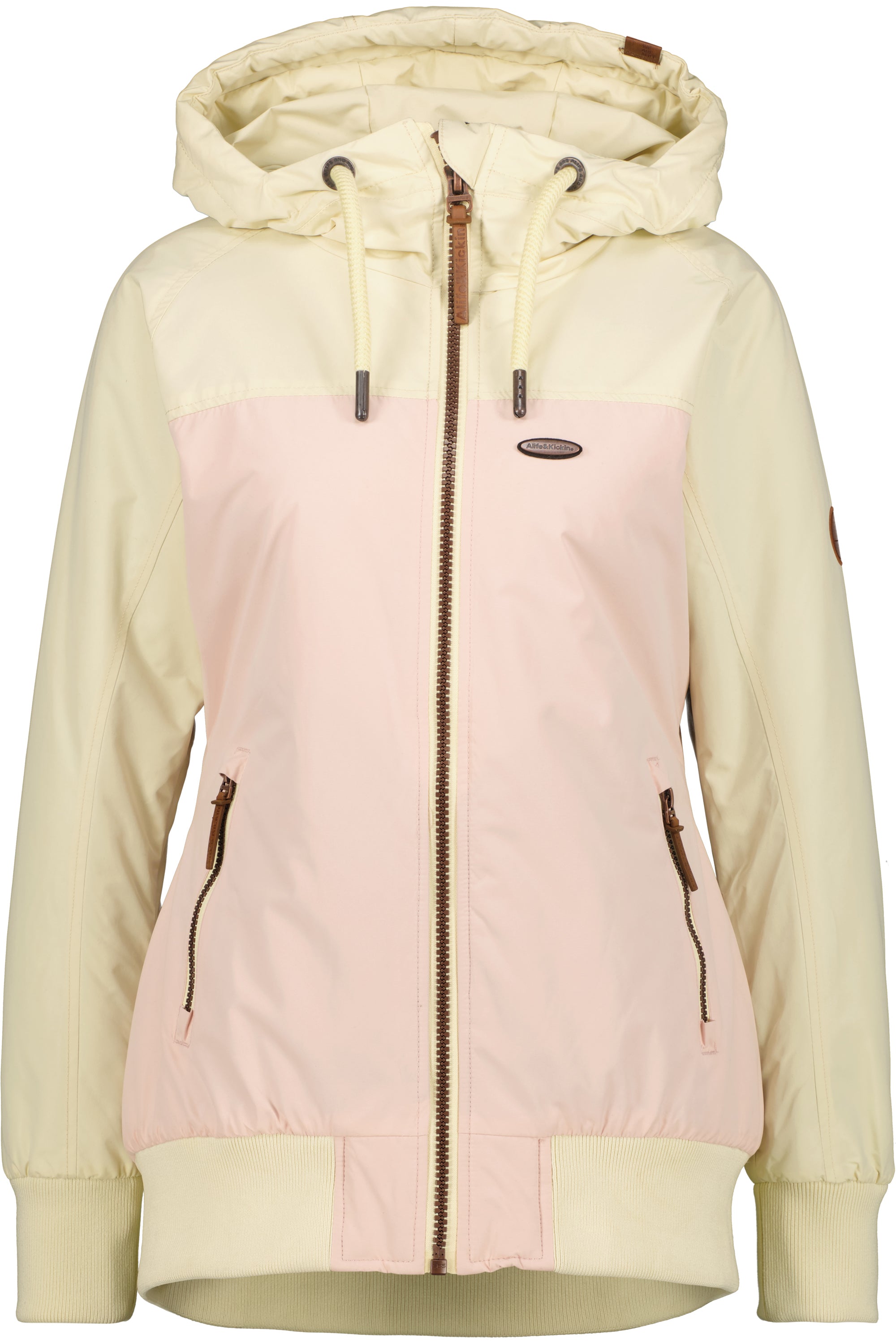 Stylische Damenjacke MaliaAK A von Alife And Kickin mit Colorblockingoptik Beige