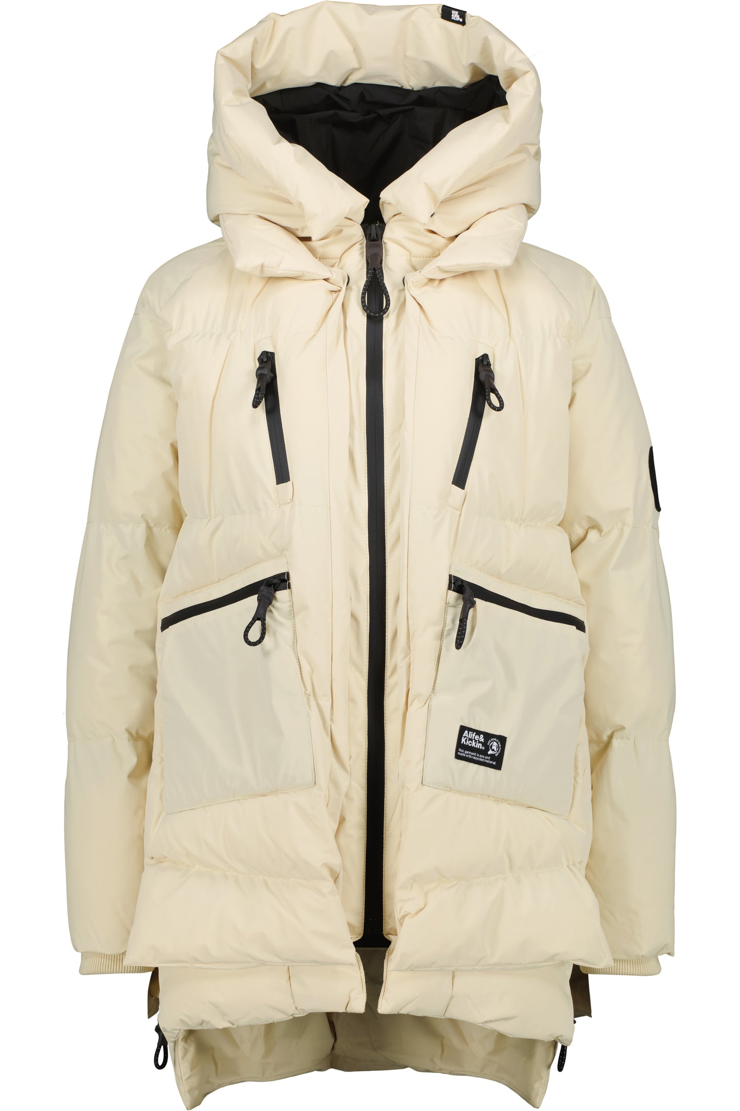 Damen Pufferjacke RachelAK A - Funktionales Design mit voluminöser Kapuze Beige