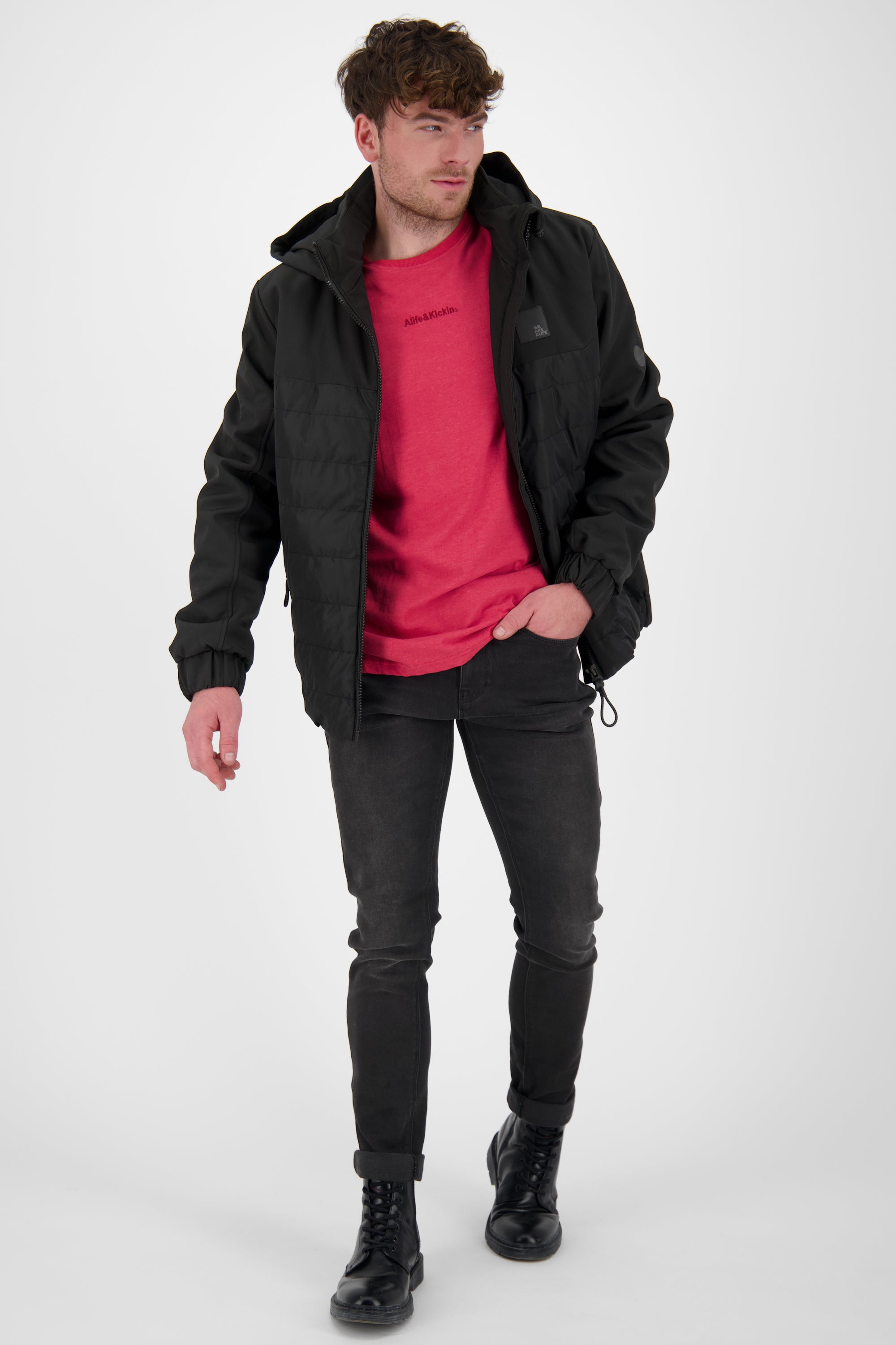 Mr BlackAK A - sportliche Steppjacke für Herren Schwarz